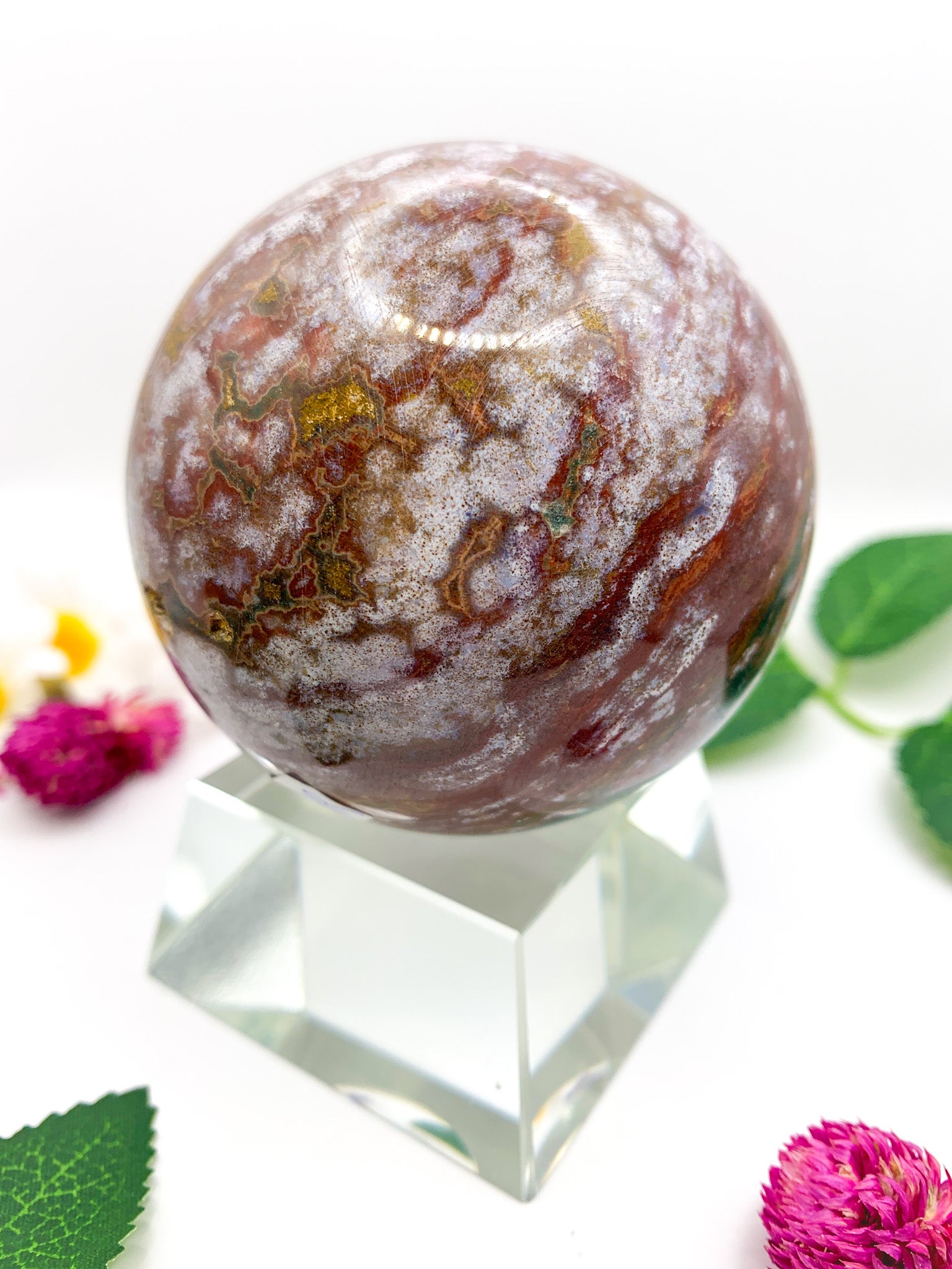 Ocean Jasper Sphere - Crystal Love Treasures