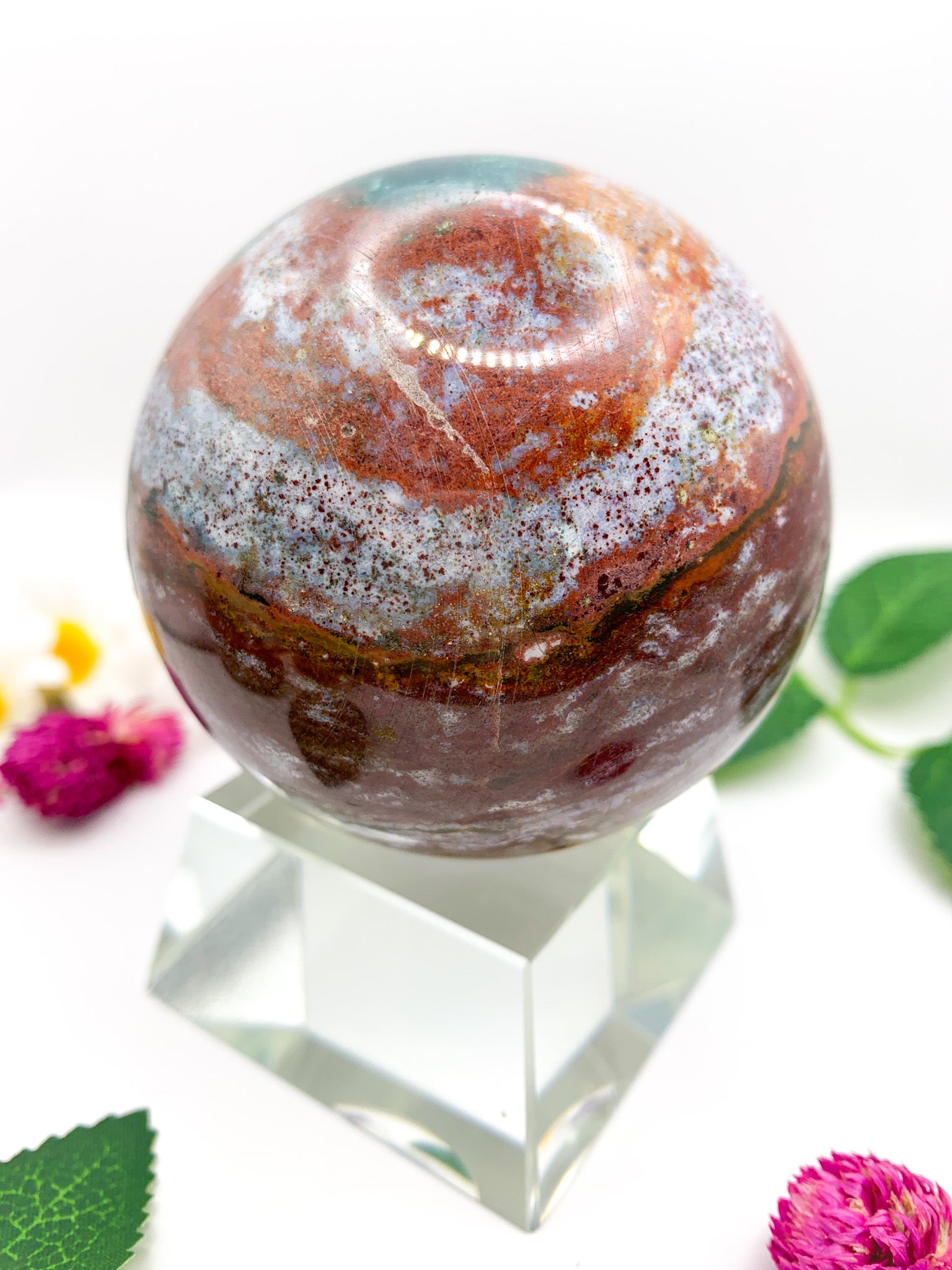 Ocean Jasper Sphere - Crystal Love Treasures
