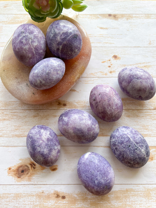 Lepidolite Palm Stone - Crystal Love Treasures