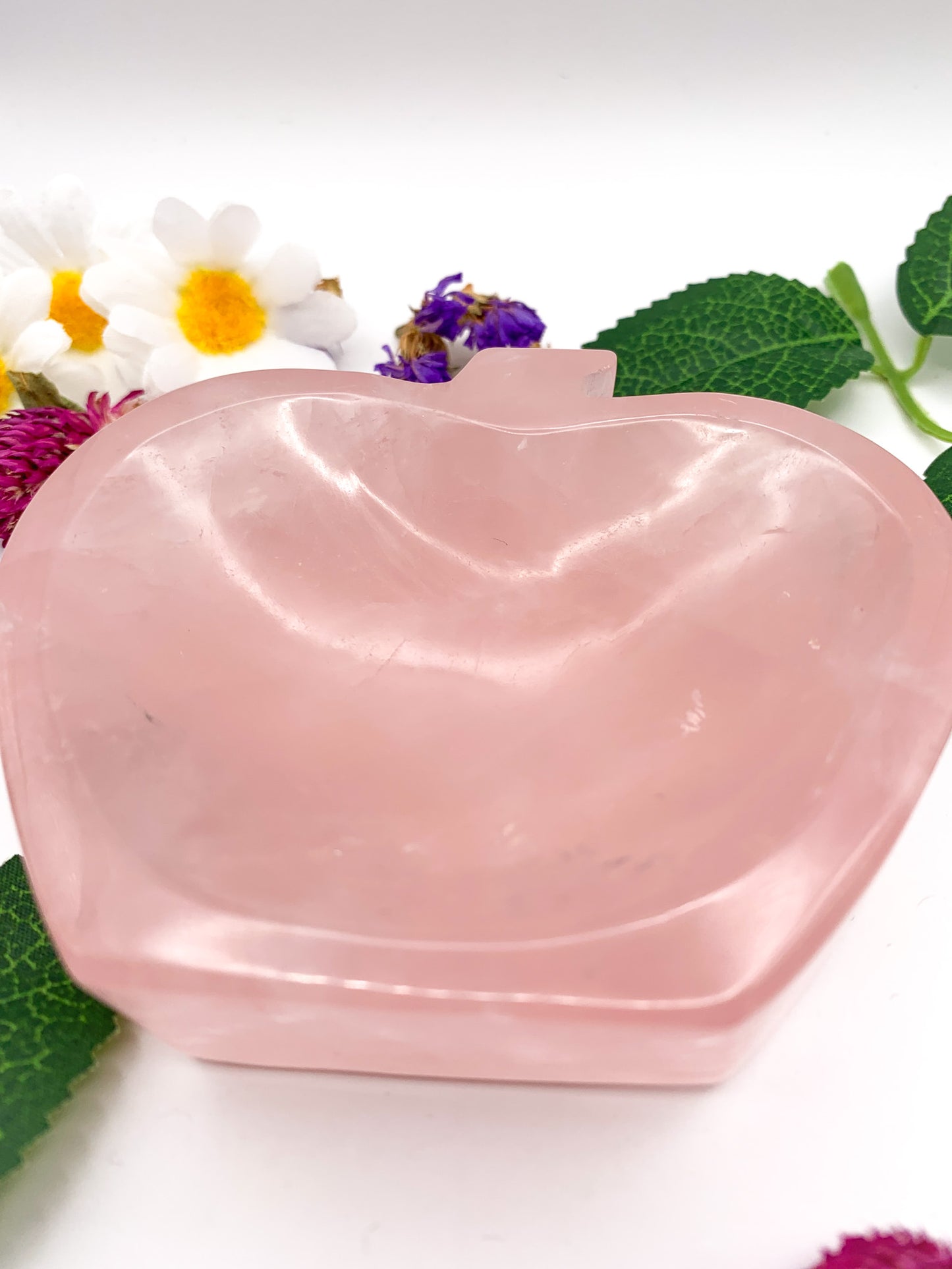 Rose Quartz Apple Bowl - Crystal Love Treasures