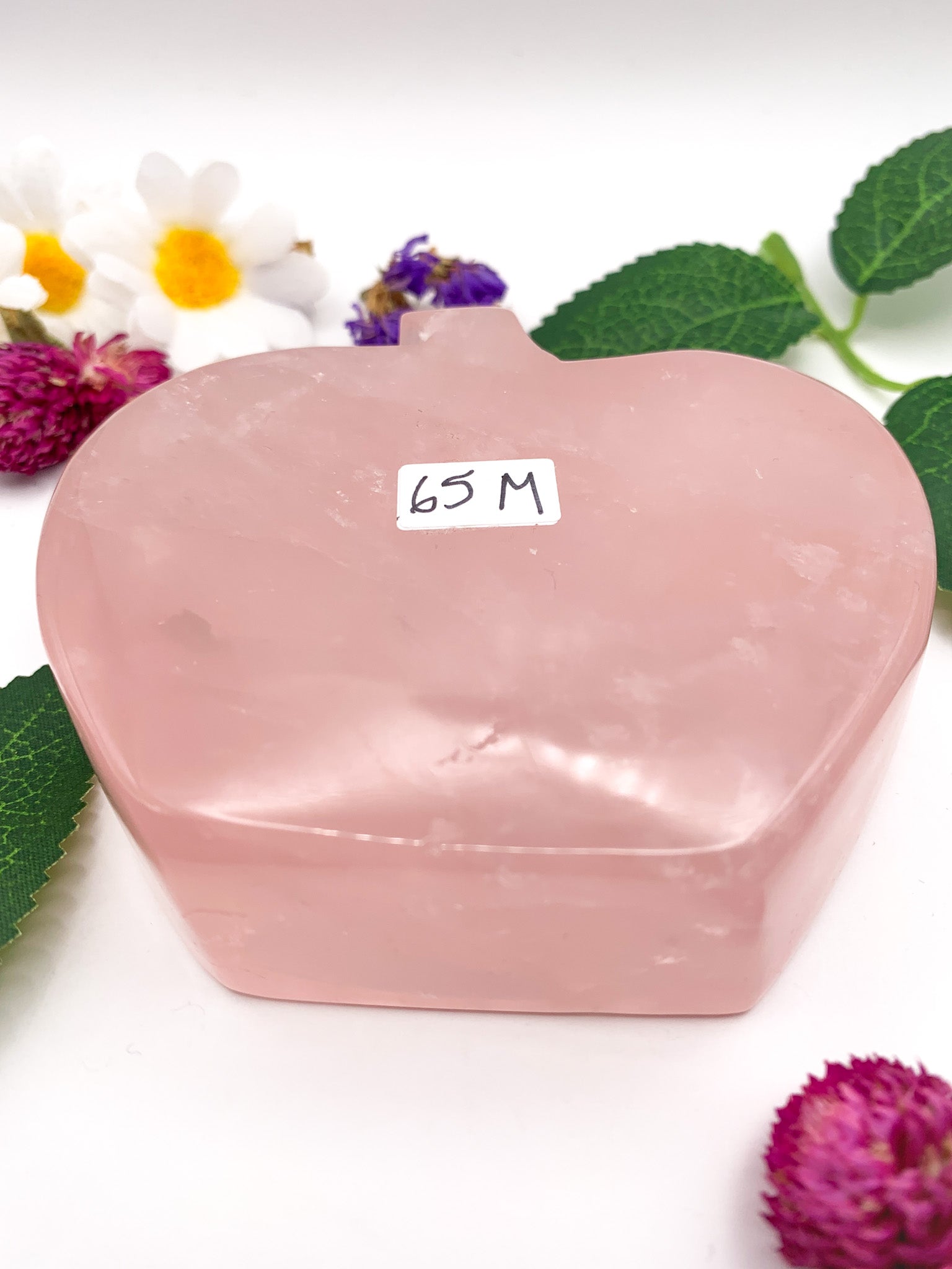 Rose Quartz Apple Bowl - Crystal Love Treasures