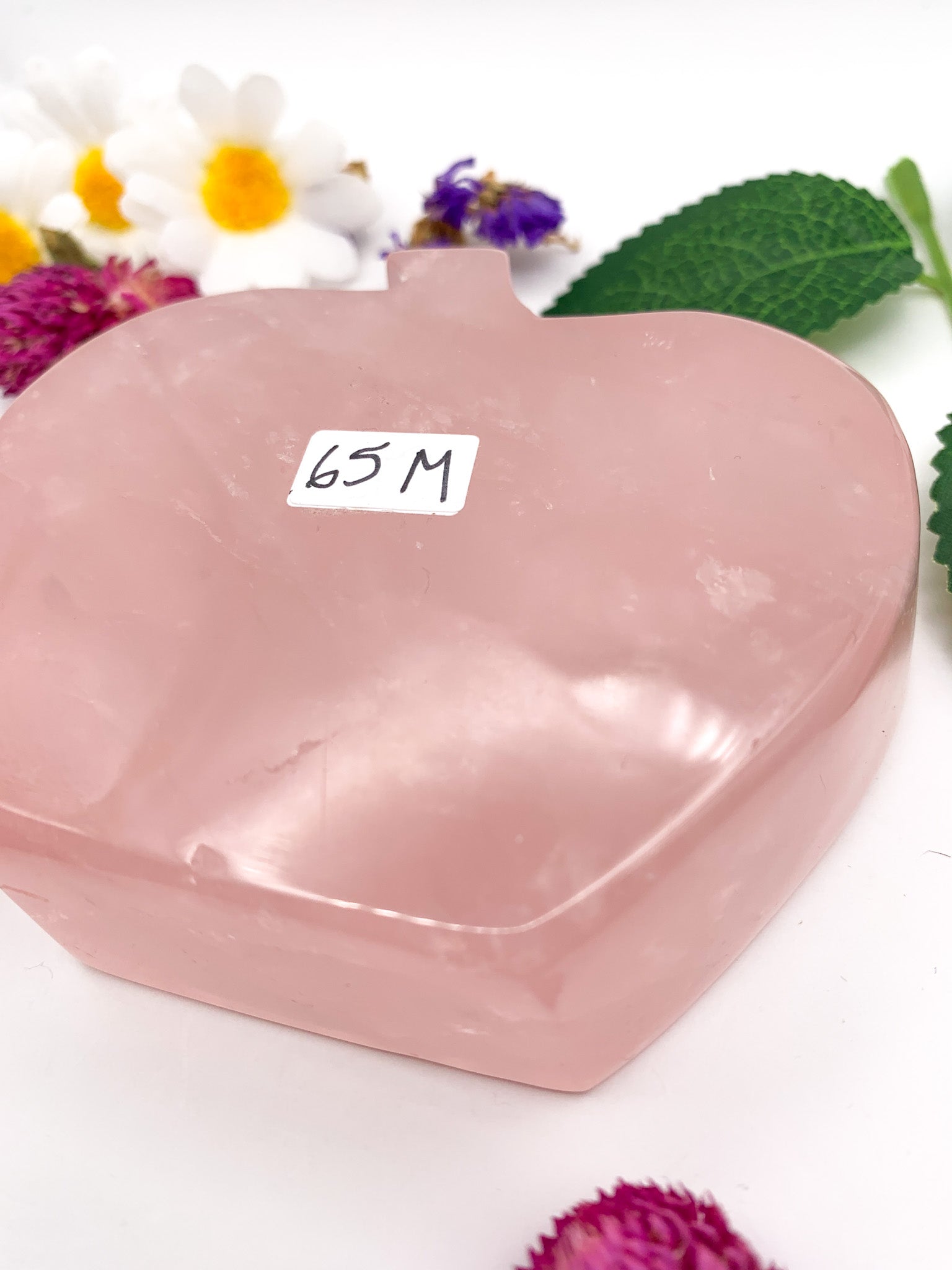 Rose Quartz Apple Bowl - Crystal Love Treasures