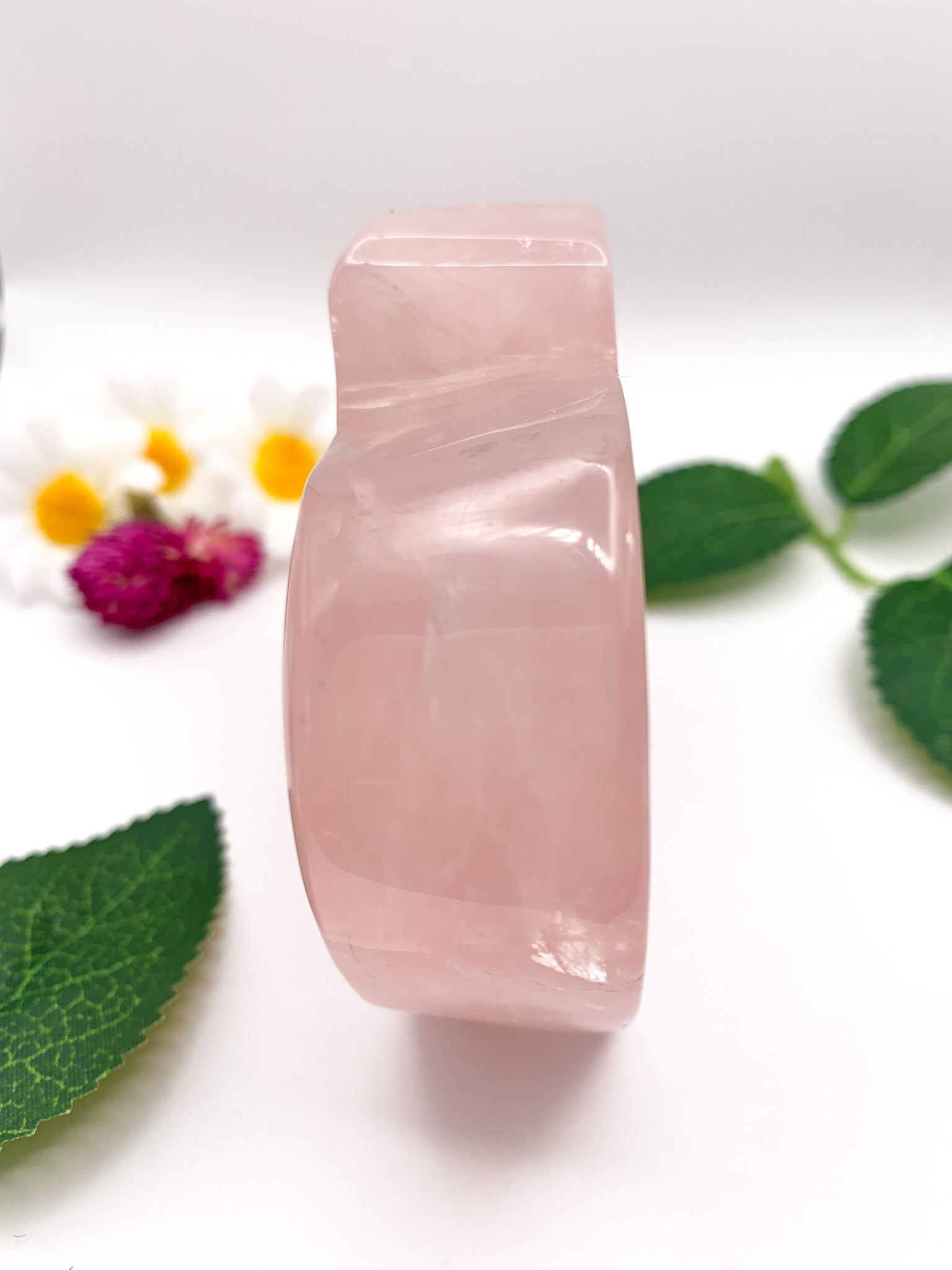 Rose Quartz Apple Bowl - Crystal Love Treasures