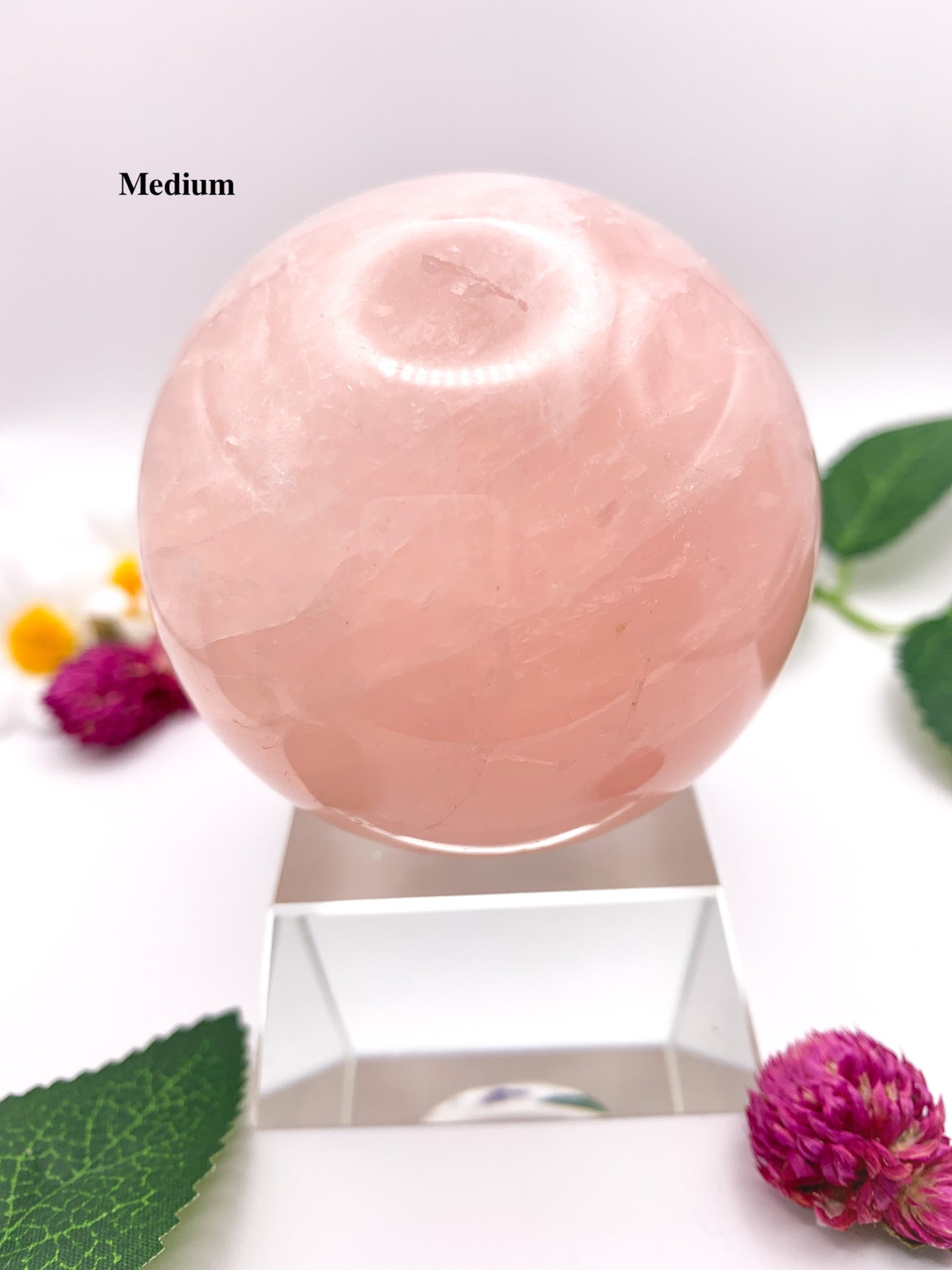 Rose Quartz Sphere with Star - Crystal Love Treasures