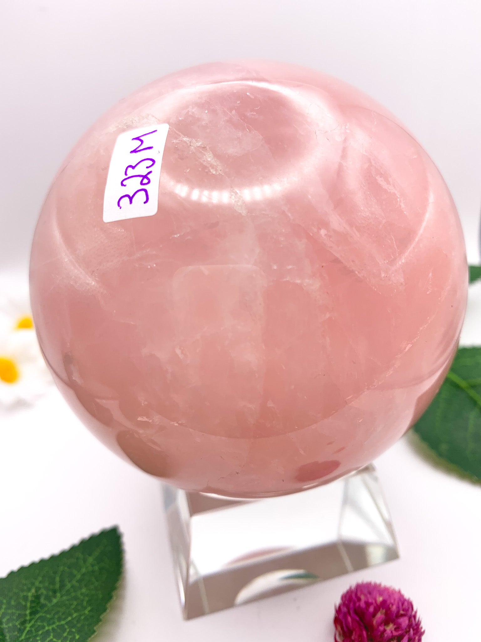 Rose Quartz Sphere with Star - Crystal Love Treasures