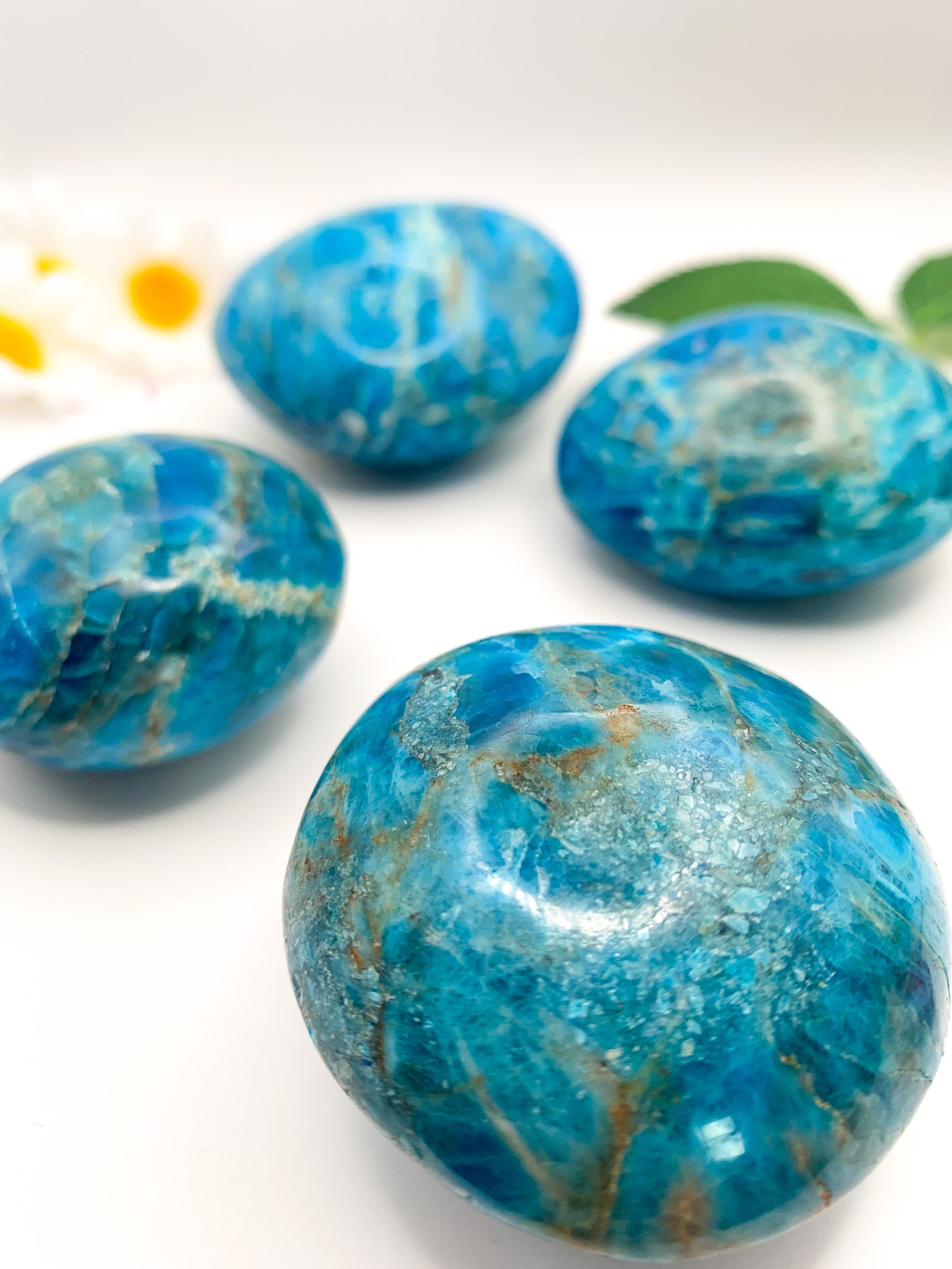 Blue Apatite Palm Stone - Crystal Love Treasures