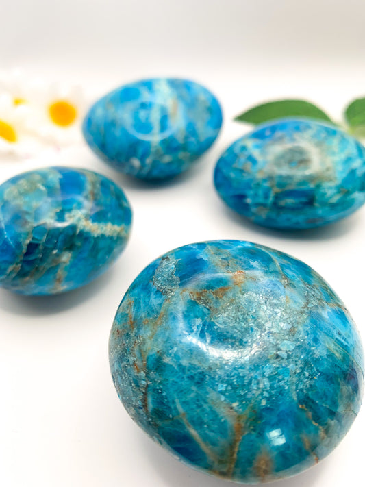 Blue Apatite Palm Stone - Crystal Love Treasures