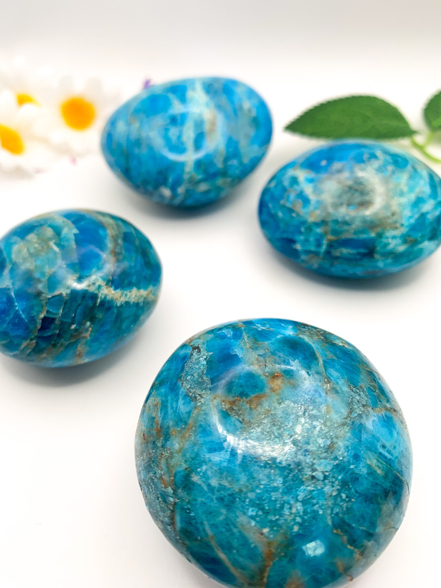Blue Apatite Palm Stone - Crystal Love Treasures