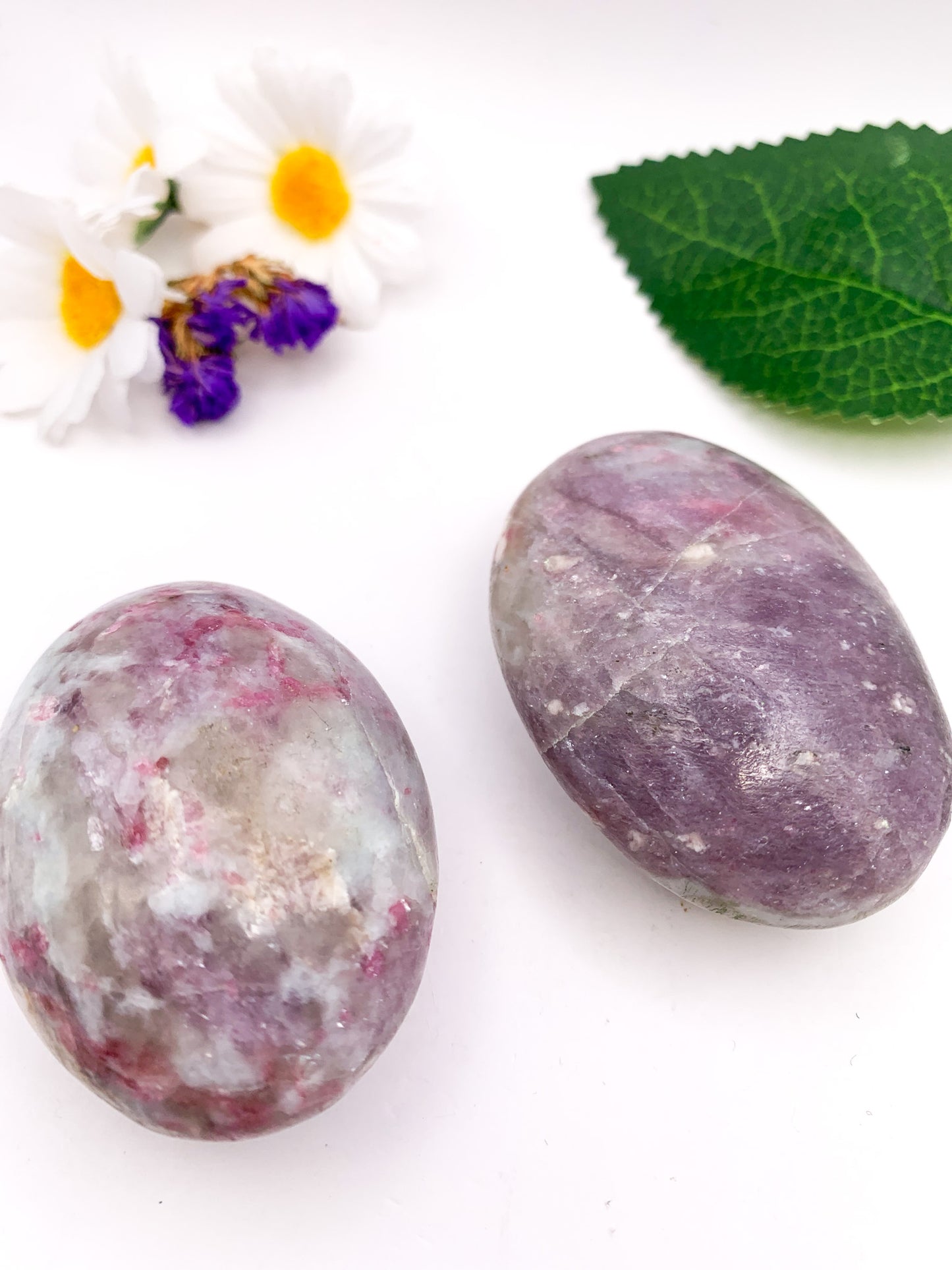 Pink Tourmaline Palm Stone/ Plum Blossom - Crystal Love Treasures