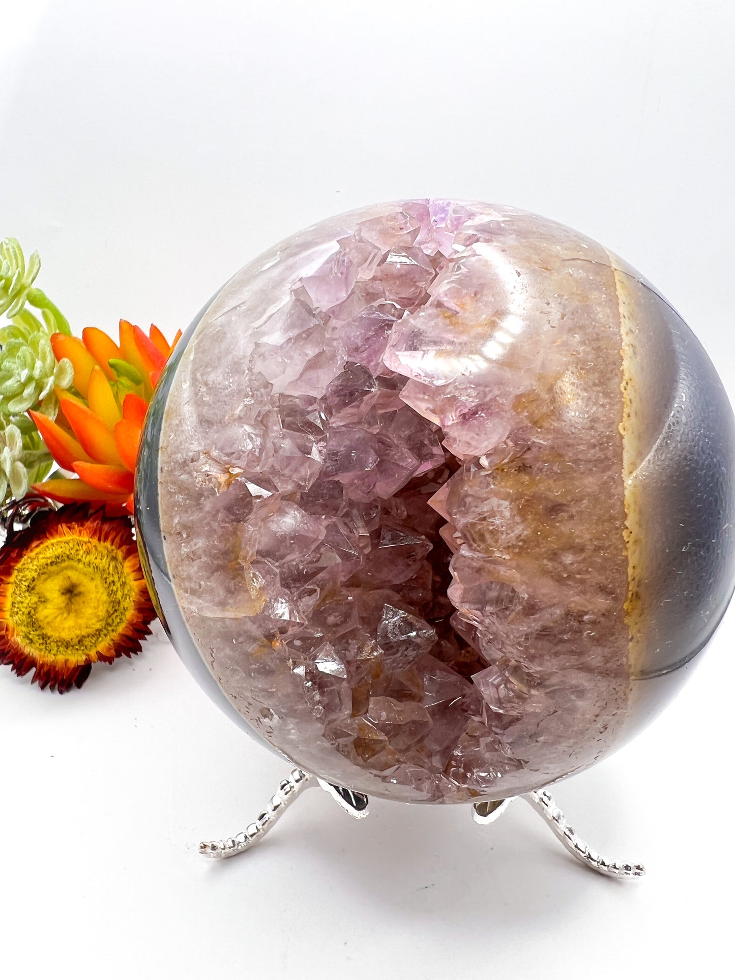 Druzy Amethyst Geode Sphere - Crystal Love Treasures