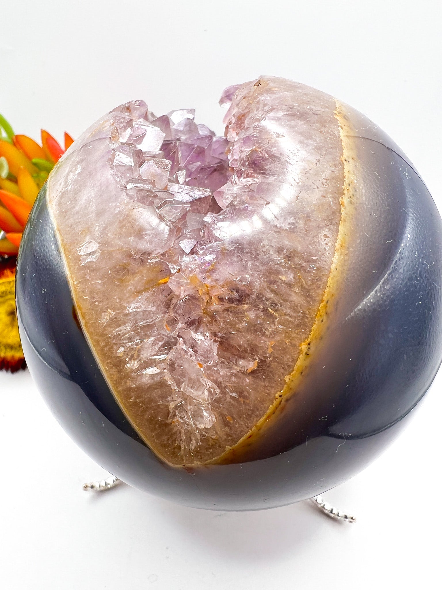 Druzy Amethyst Geode Sphere - Crystal Love Treasures