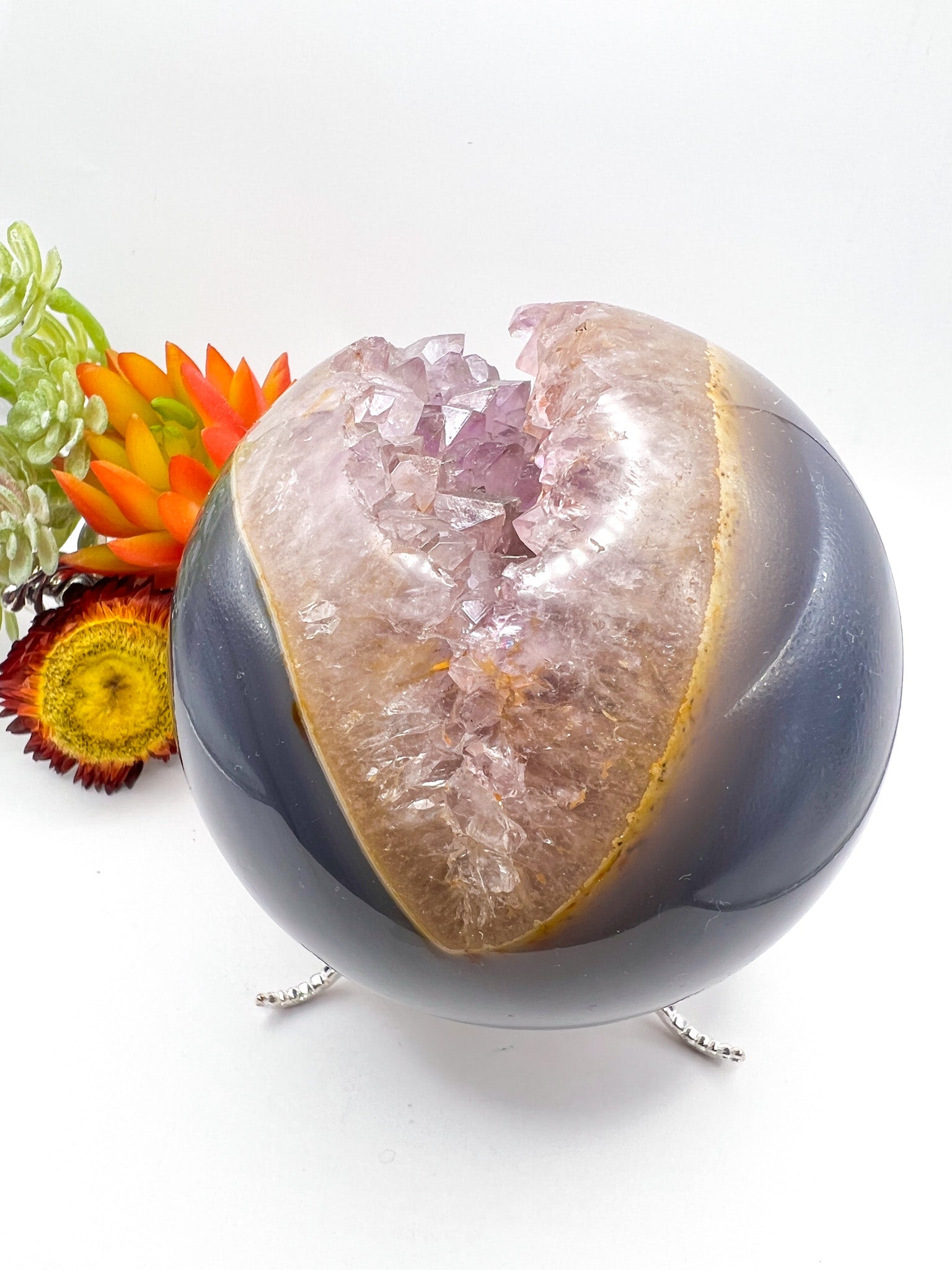 Druzy Amethyst Geode Sphere - Crystal Love Treasures