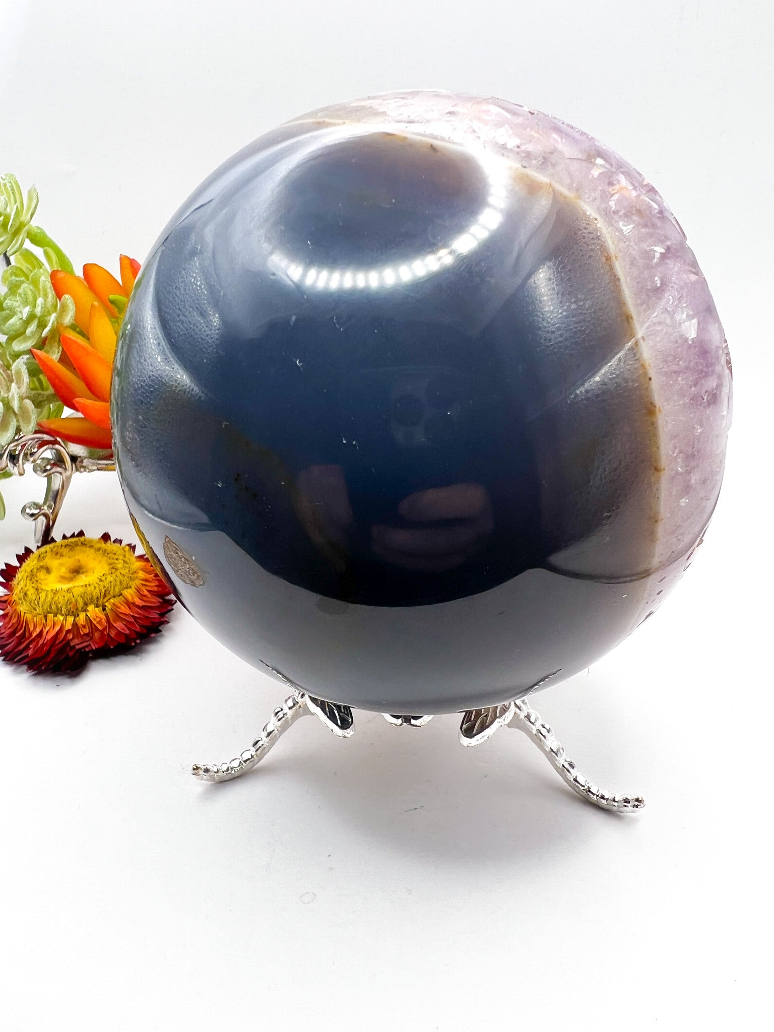 Druzy Amethyst Geode Sphere - Crystal Love Treasures