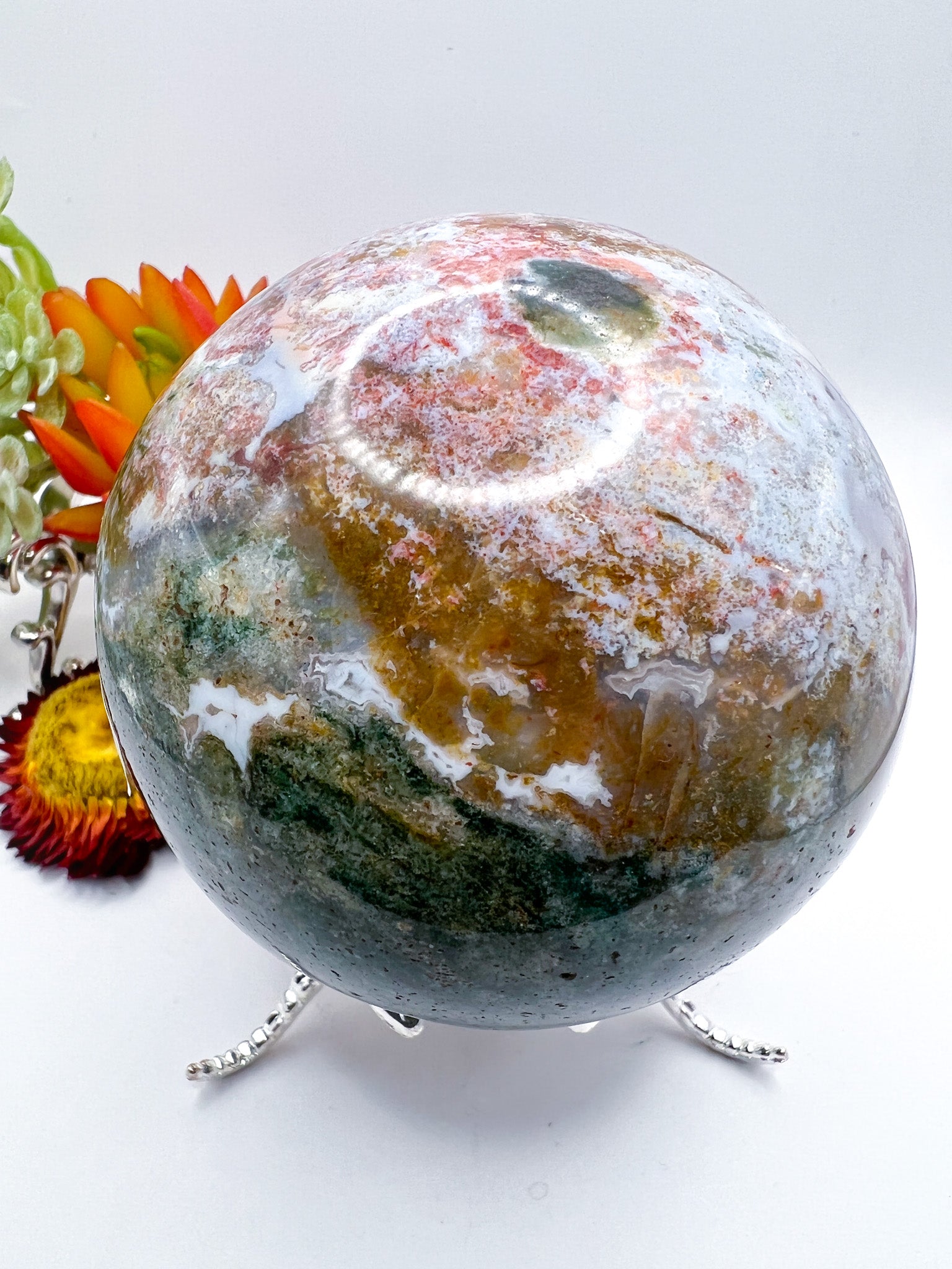 Ocean Jasper Sphere - Crystal Love Treasures