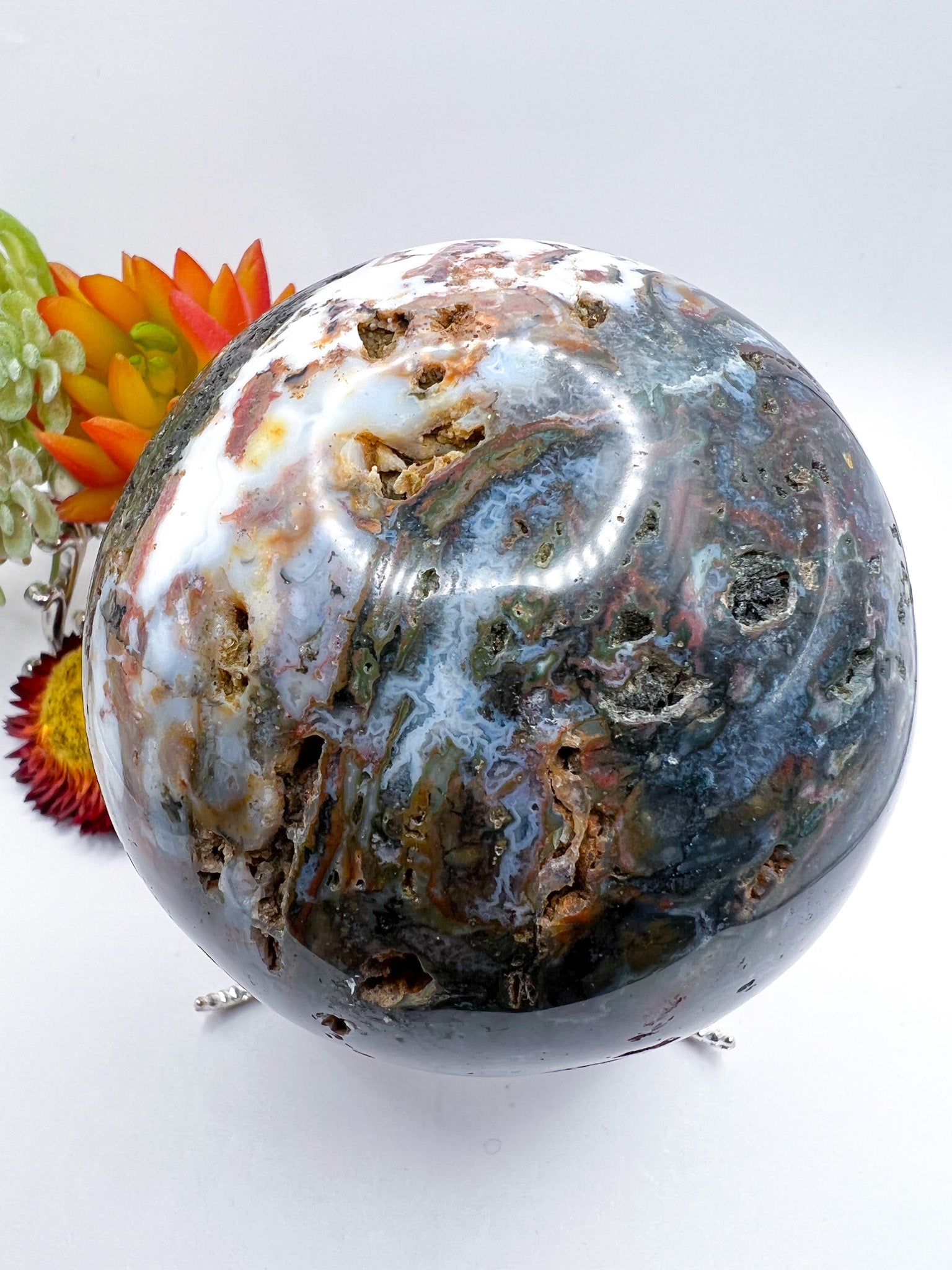 Ocean Jasper Sphere - Crystal Love Treasures