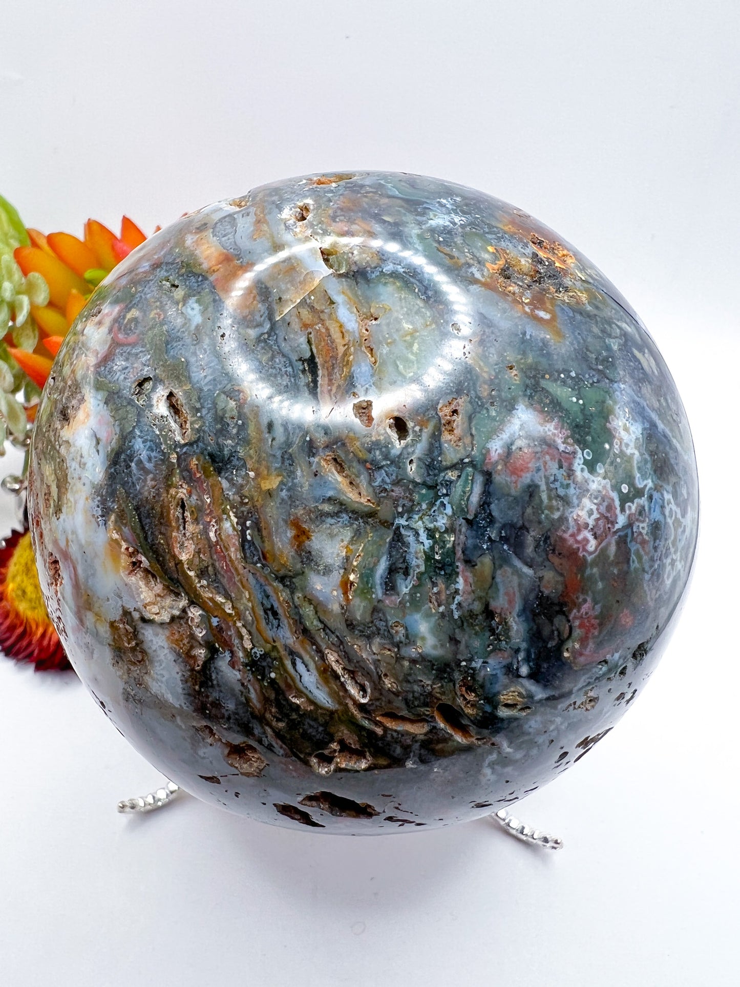 Ocean Jasper Sphere - Crystal Love Treasures