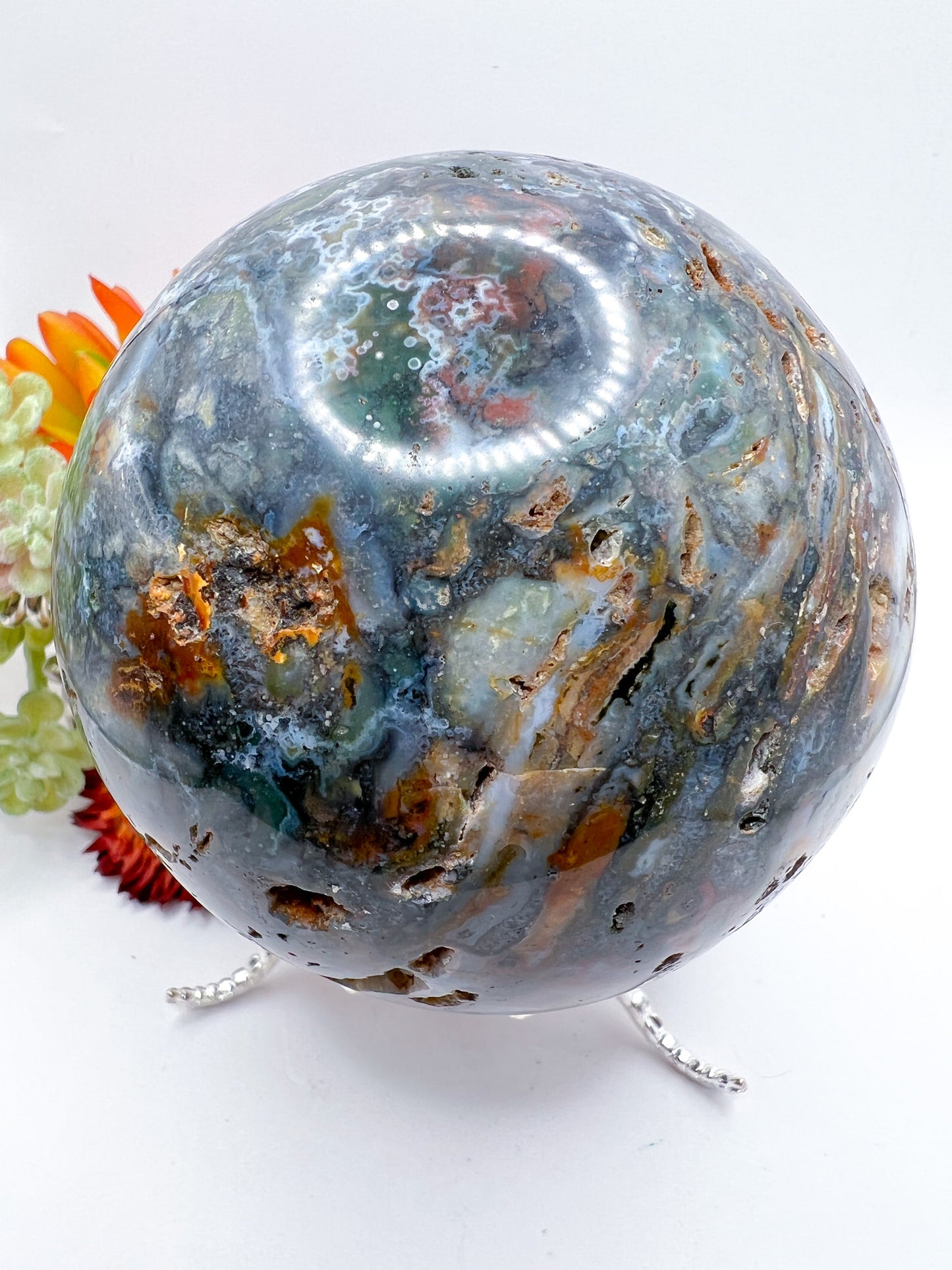 Ocean Jasper Sphere - Crystal Love Treasures