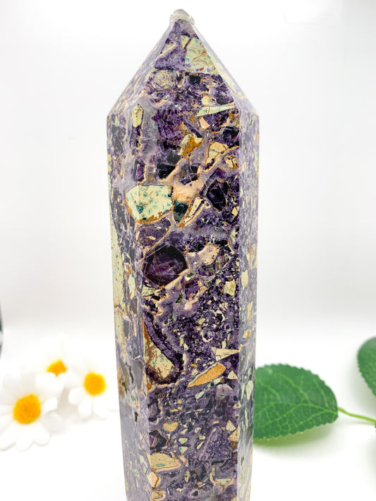 "Iced Tea" Fluorite Tower - Crystal Love Treasures