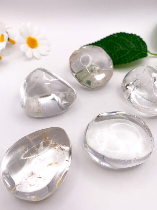 Clear Quartz Palm Stone - Crystal Love Treasures