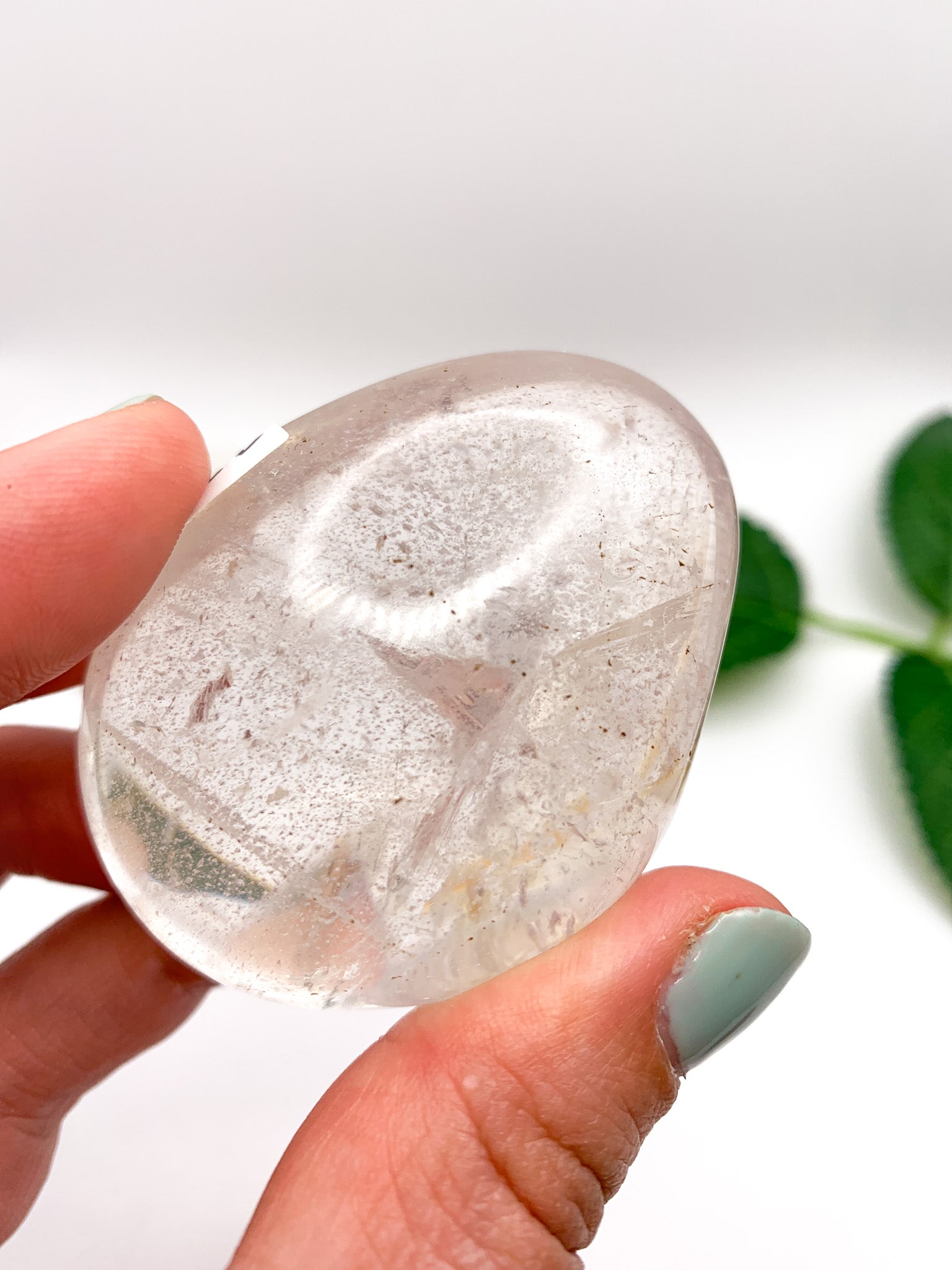 Clear Quartz Palm Stone - Crystal Love Treasures