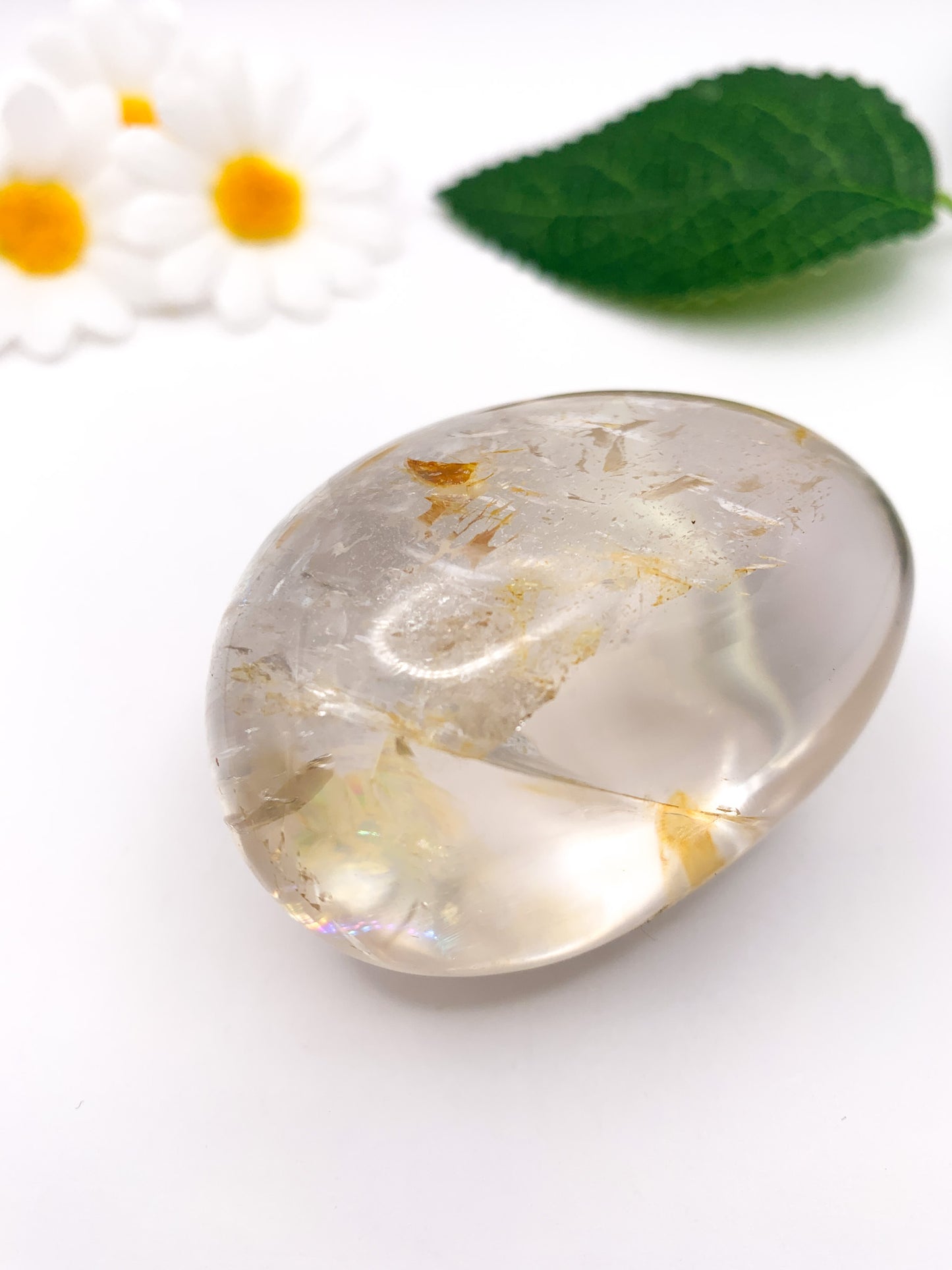 Clear Quartz Palm Stone - Crystal Love Treasures