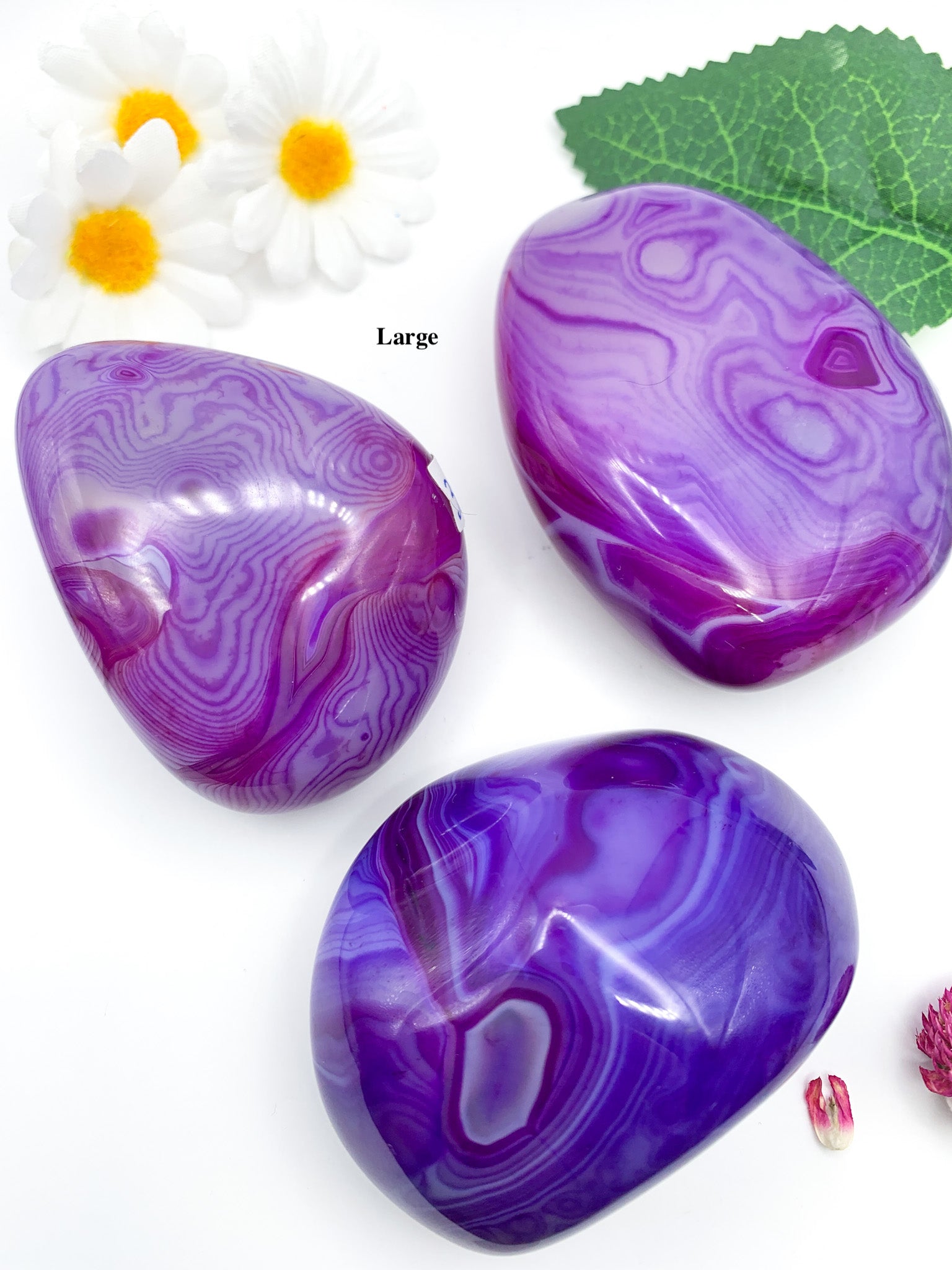 Purple Agate Palm Stone - Crystal Love Treasures