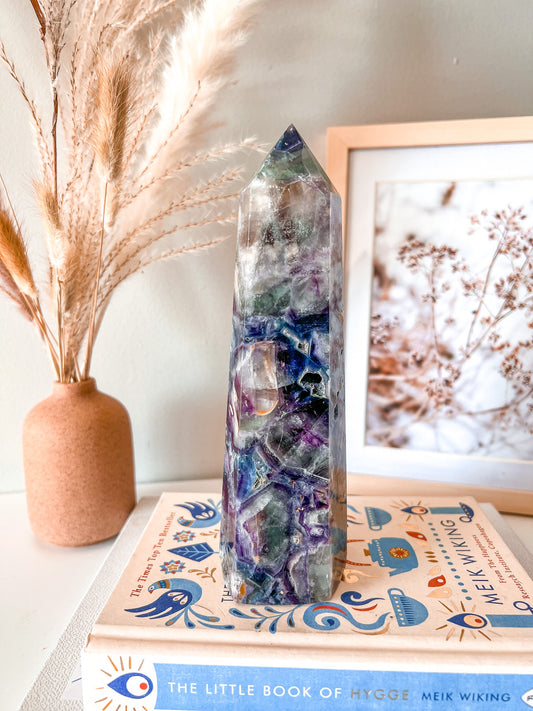 Rainbow Fluorite Tower - Crystal Love Treasures