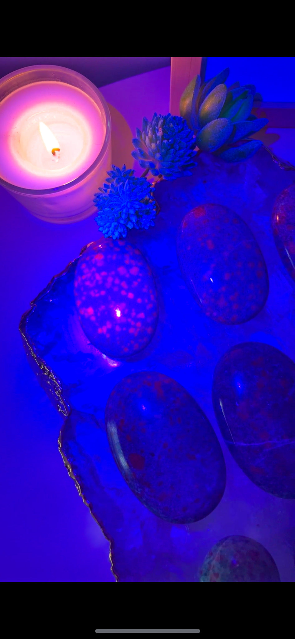 Ruby Kyanite Palm Stone - Crystal Love Treasures