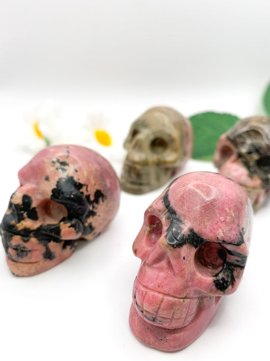 Rhodonite Skull - Crystal Love Treasures