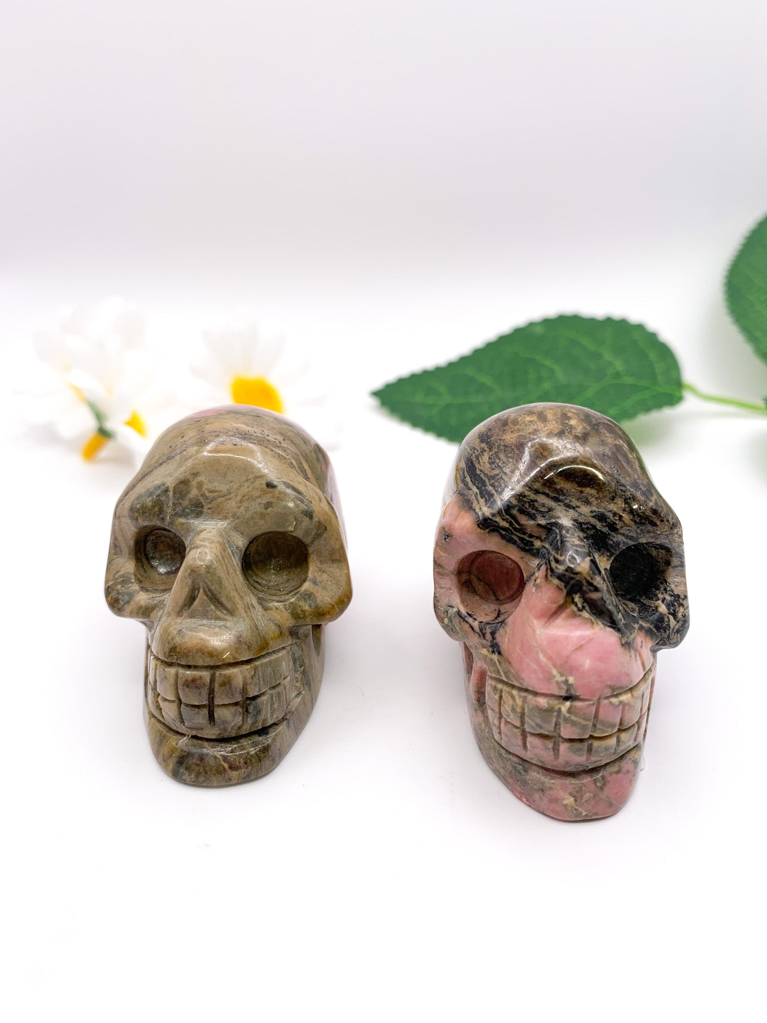 Rhodonite Skull - Crystal Love Treasures