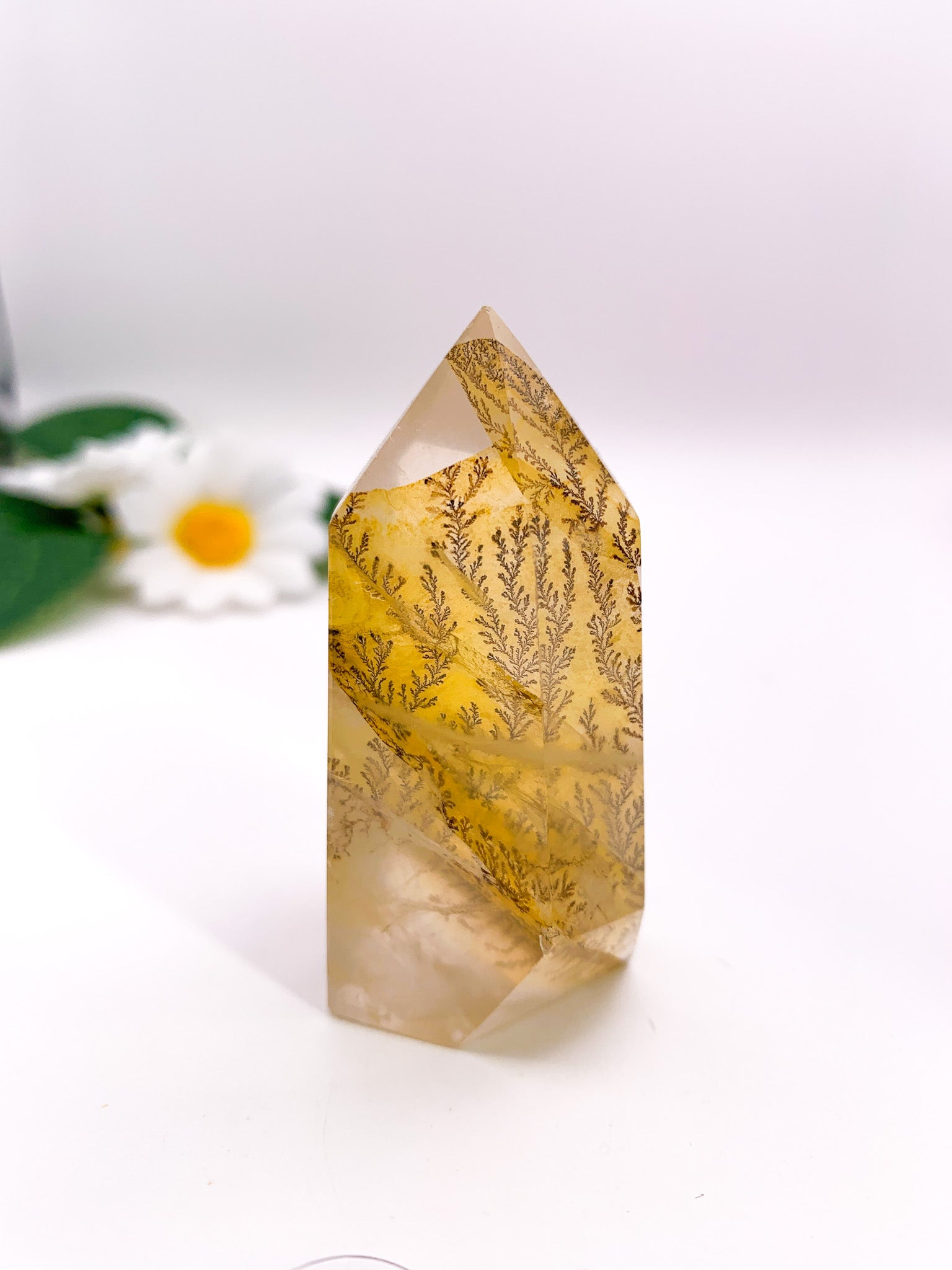 Dendritic Golden Healer Quartz Tower (Collector's Piece) - Crystal Love Treasures