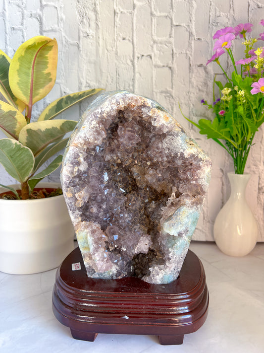 Raw Amethyst with Custom Stand - Crystal Love Treasures