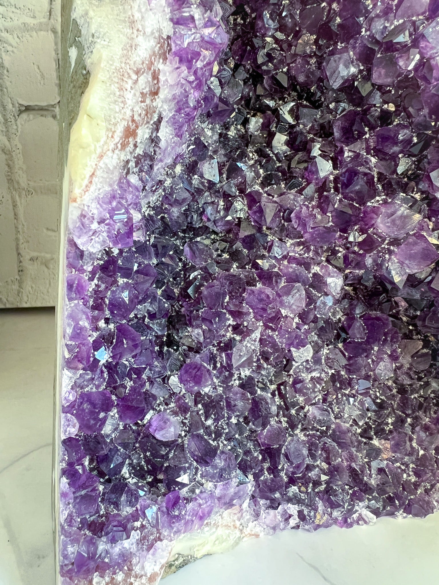 Amethyst Cut base with Quartz inclusions - Crystal Love Treasures
