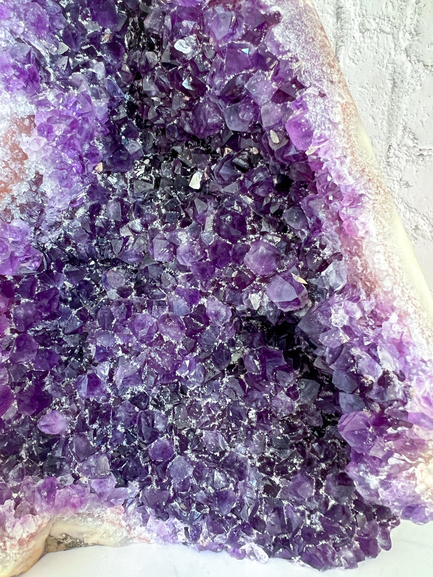 Amethyst Cut base with Quartz inclusions - Crystal Love Treasures