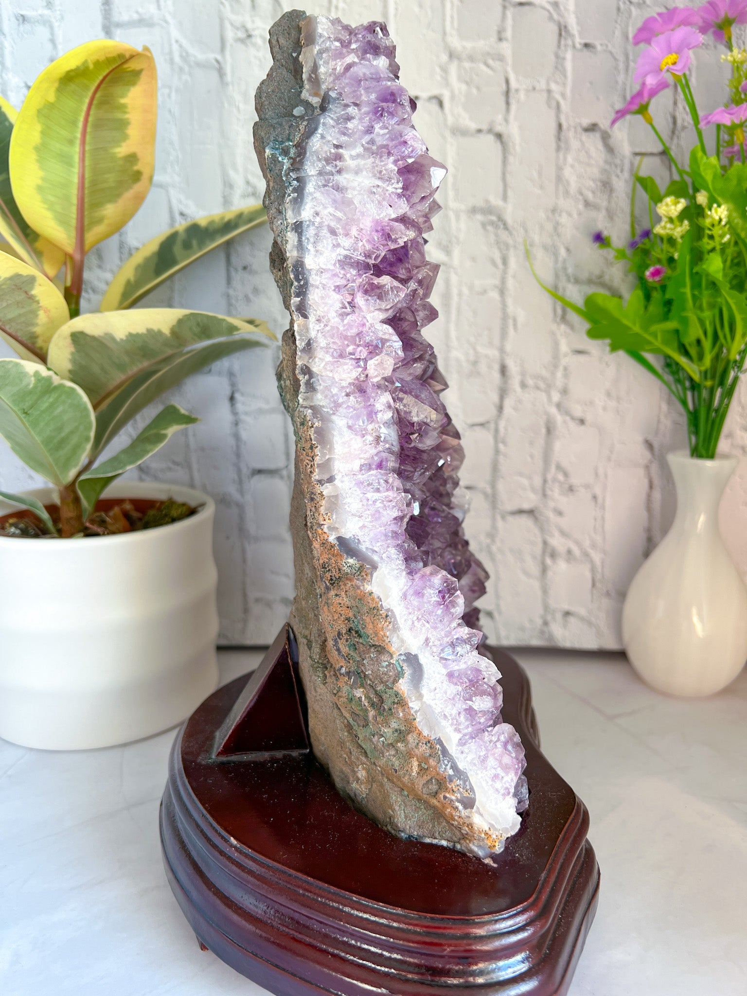 Raw Amethyst with Custom Stand - Crystal Love Treasures