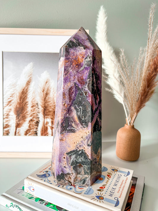 Silky Amethyst Tower - Crystal Love Treasures