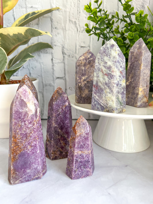 Brazilian Lepidolite Tower - Crystal Love Treasures