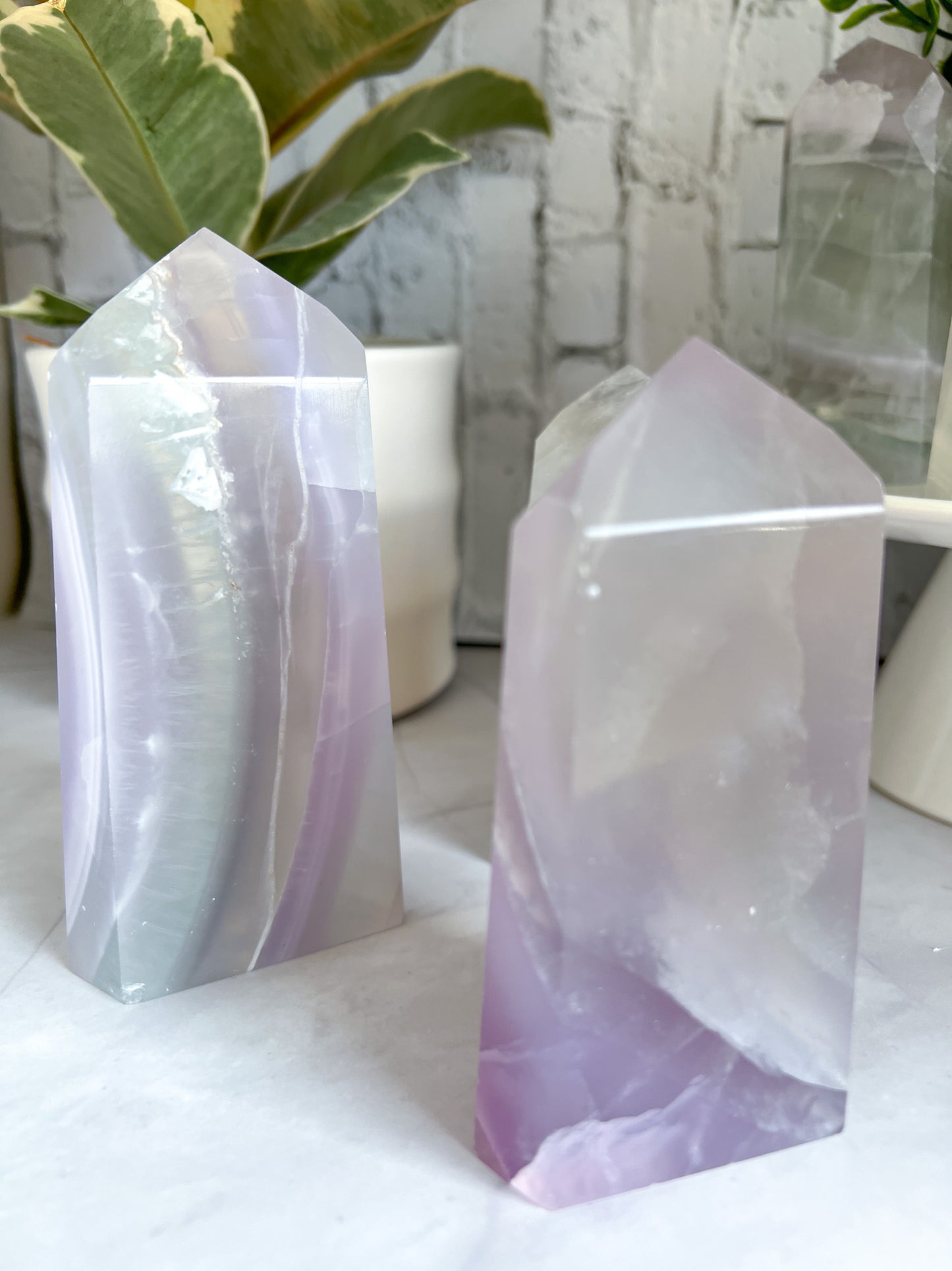 Lavender Yttrium Fluorite Tower - Crystal Love Treasures