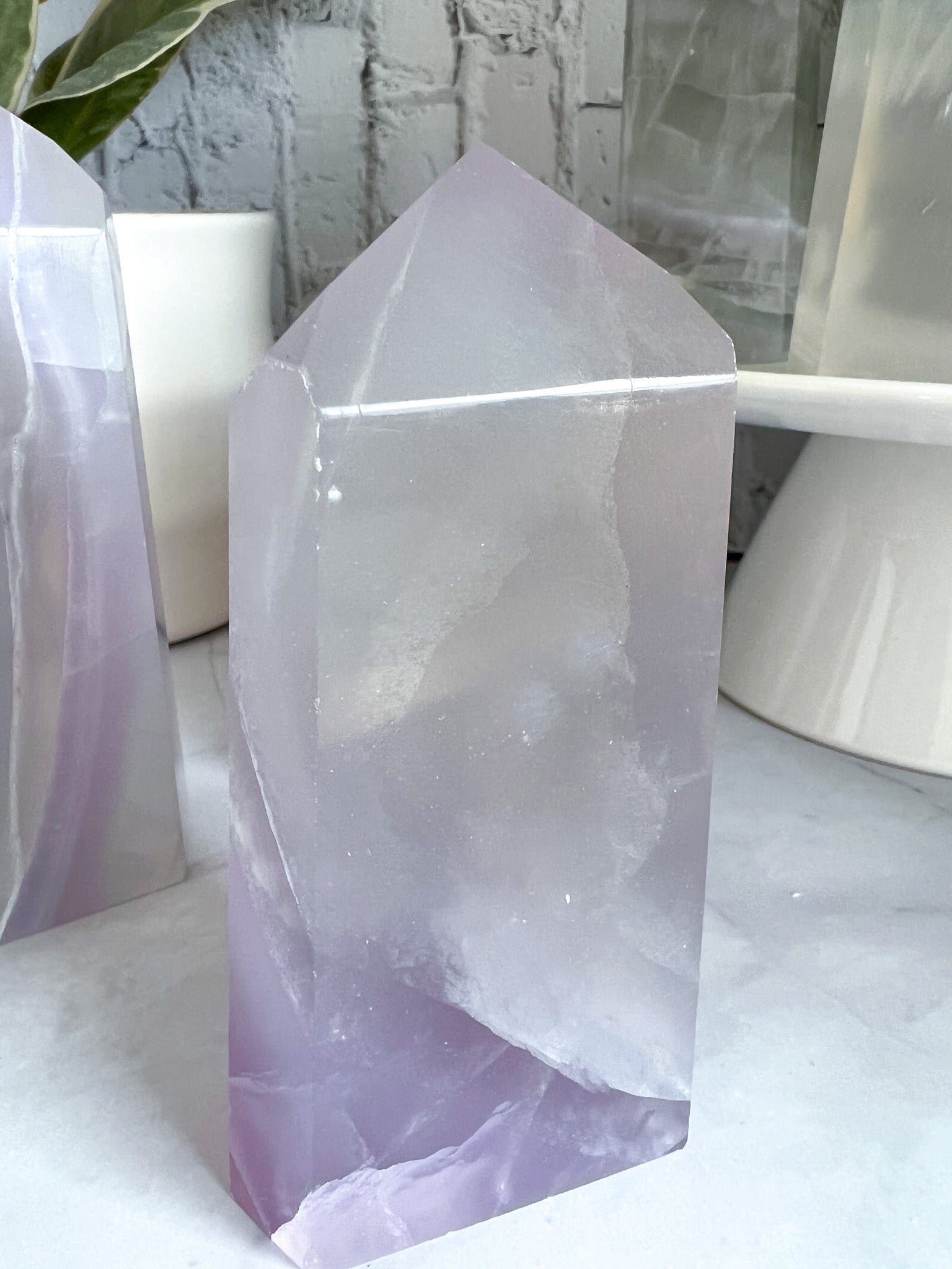Lavender Yttrium Fluorite Tower - Crystal Love Treasures