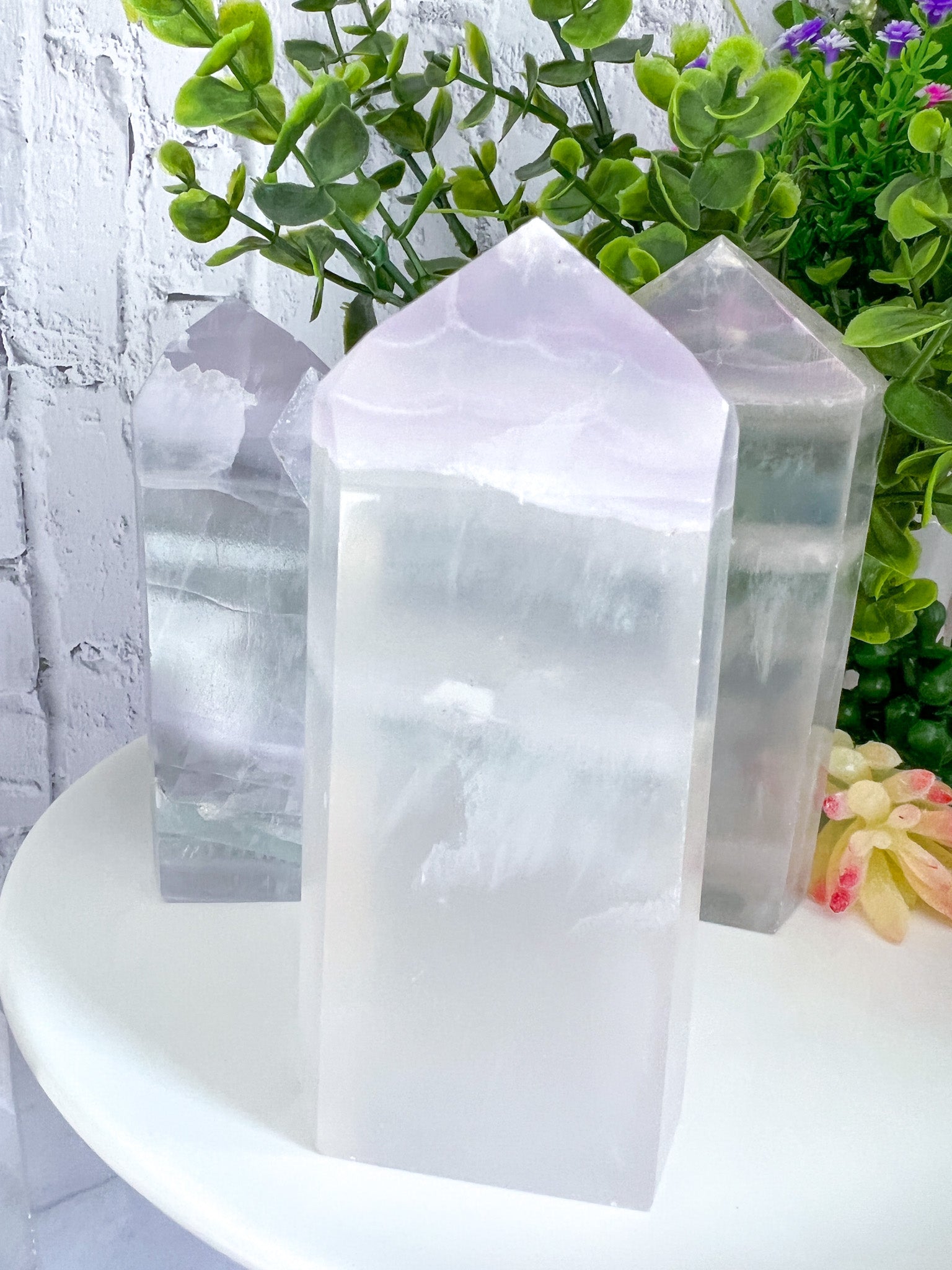 Lavender Yttrium Fluorite Tower - Crystal Love Treasures