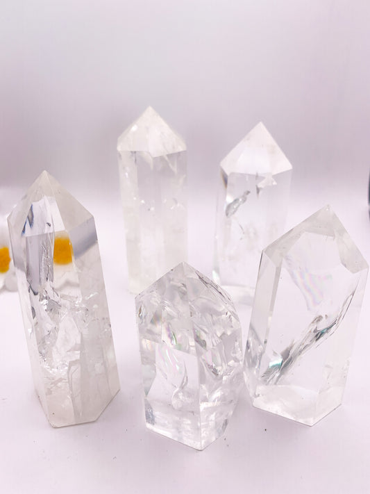 Clear Quartz Tower (super clear with rainbows - High Quality) - Crystal Love Treasures