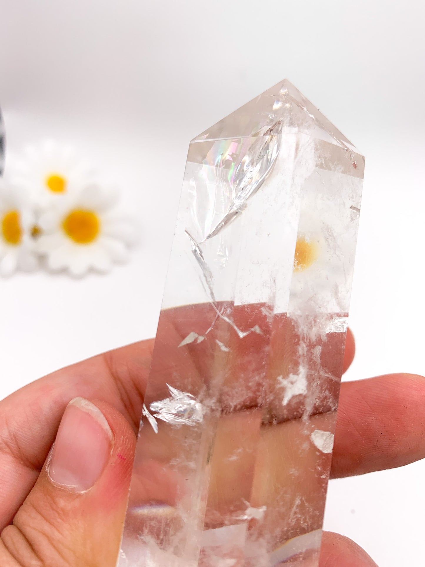 Clear Quartz Tower (super clear with rainbows - High Quality) - Crystal Love Treasures