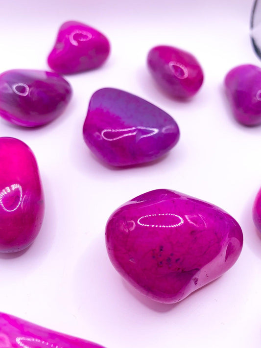 Pink Banded Agate Tumbles - Crystal Love Treasures