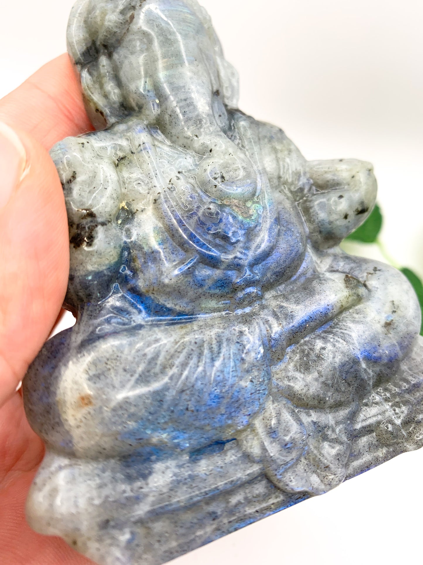 Labradorite Ganesha Carving (Hand-carved) - Crystal Love Treasures