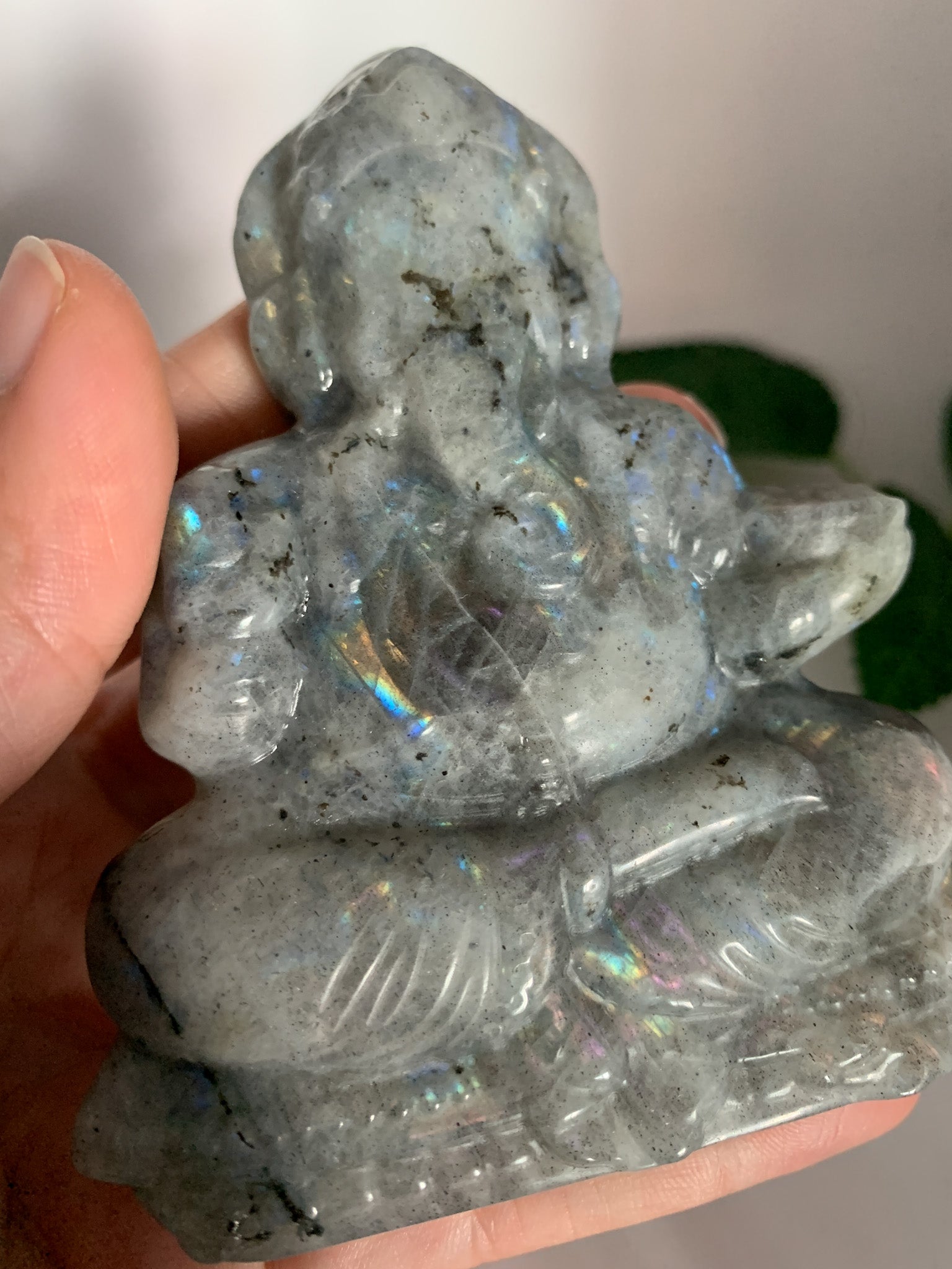 Labradorite Ganesha Carving (Hand-carved) - Crystal Love Treasures