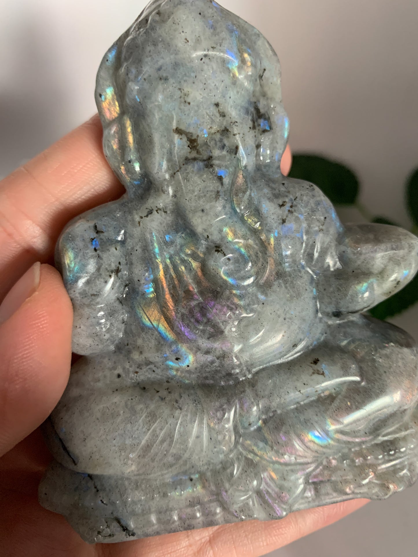 Labradorite Ganesha Carving (Hand-carved) - Crystal Love Treasures