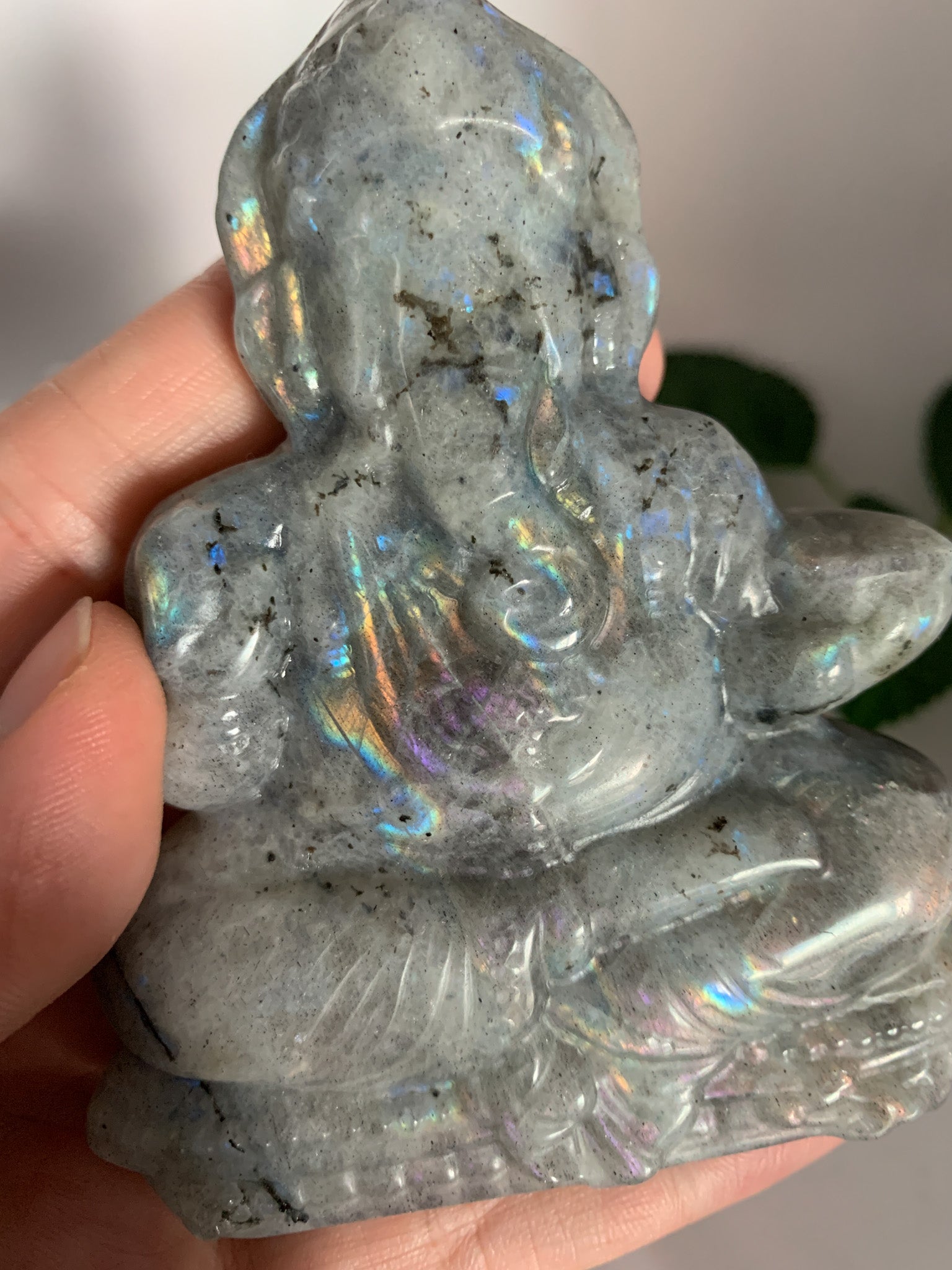 Labradorite Ganesha Carving (Hand-carved) - Crystal Love Treasures