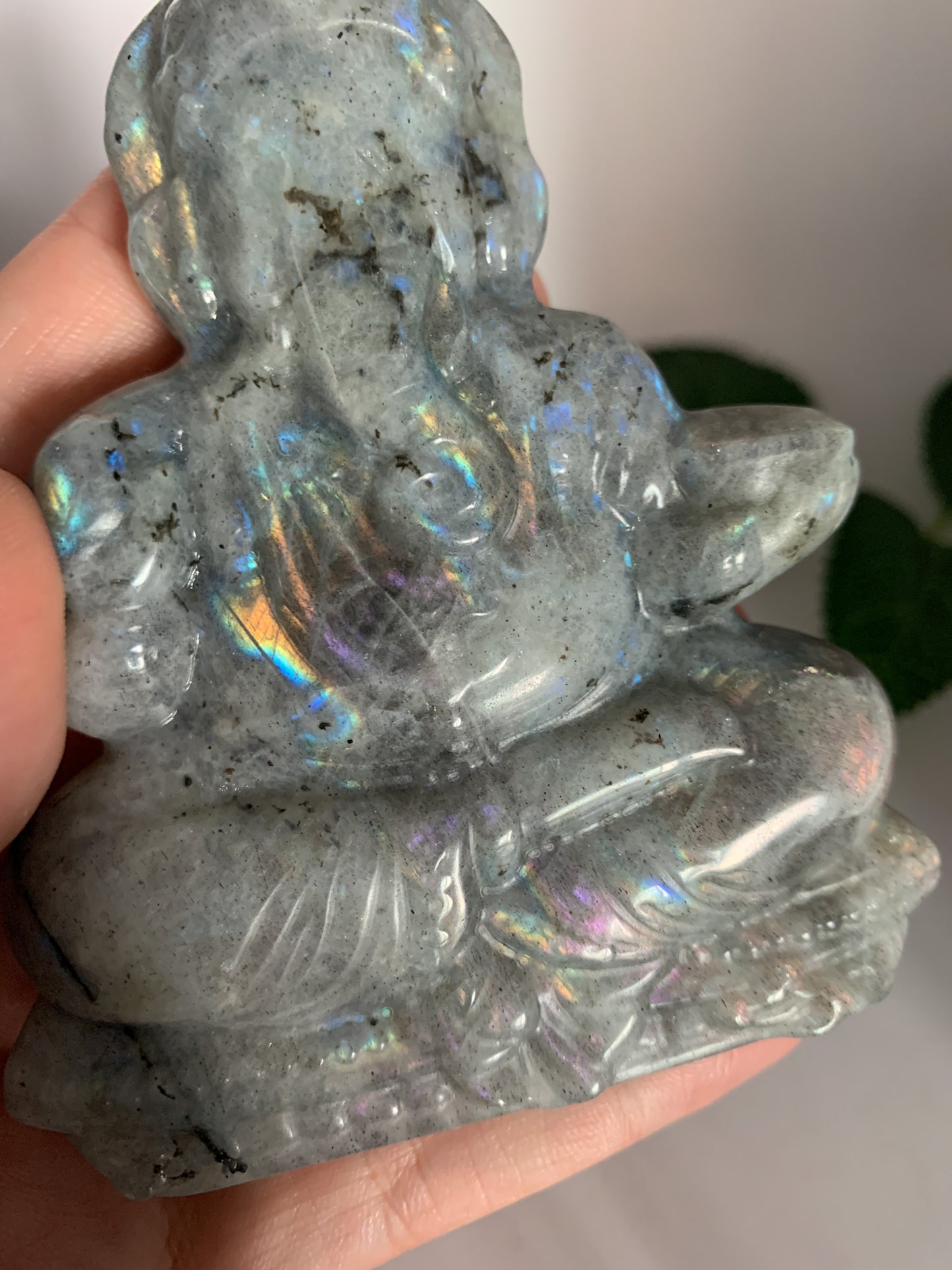 Labradorite Ganesha Carving (Hand-carved) - Crystal Love Treasures