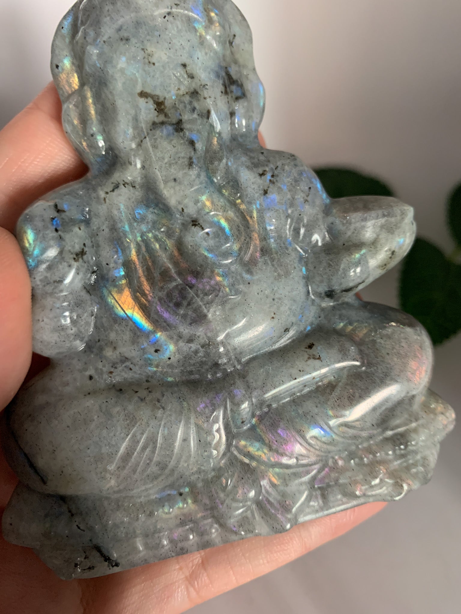 Labradorite Ganesha Carving (Hand-carved) - Crystal Love Treasures