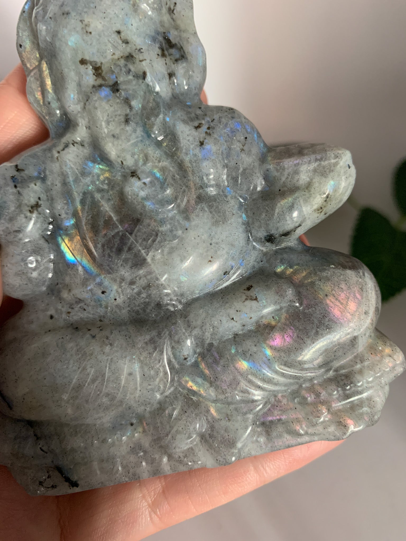 Labradorite Ganesha Carving (Hand-carved) - Crystal Love Treasures